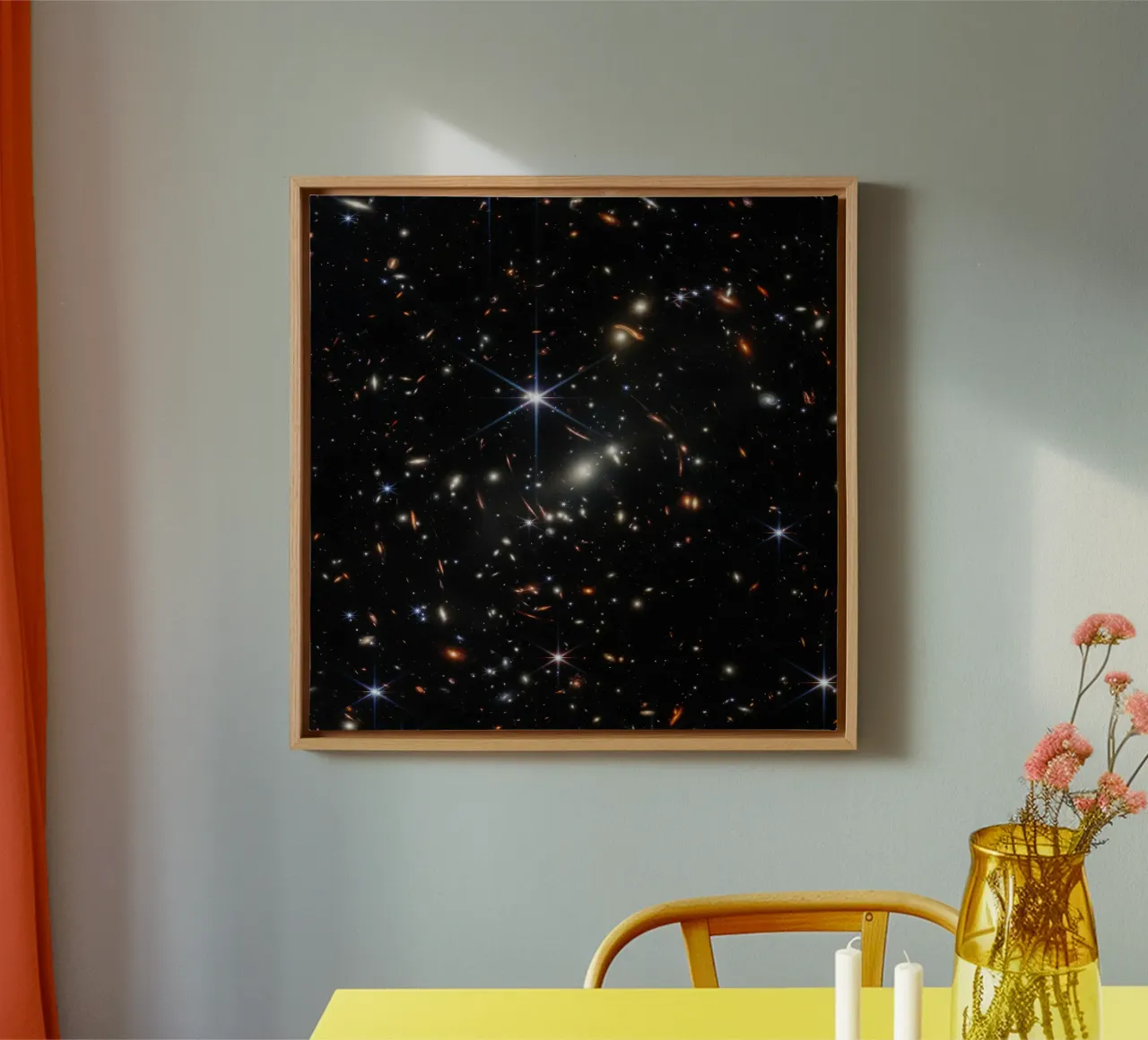 James Webb - First deep field image canvas with Floater frame by harris shop