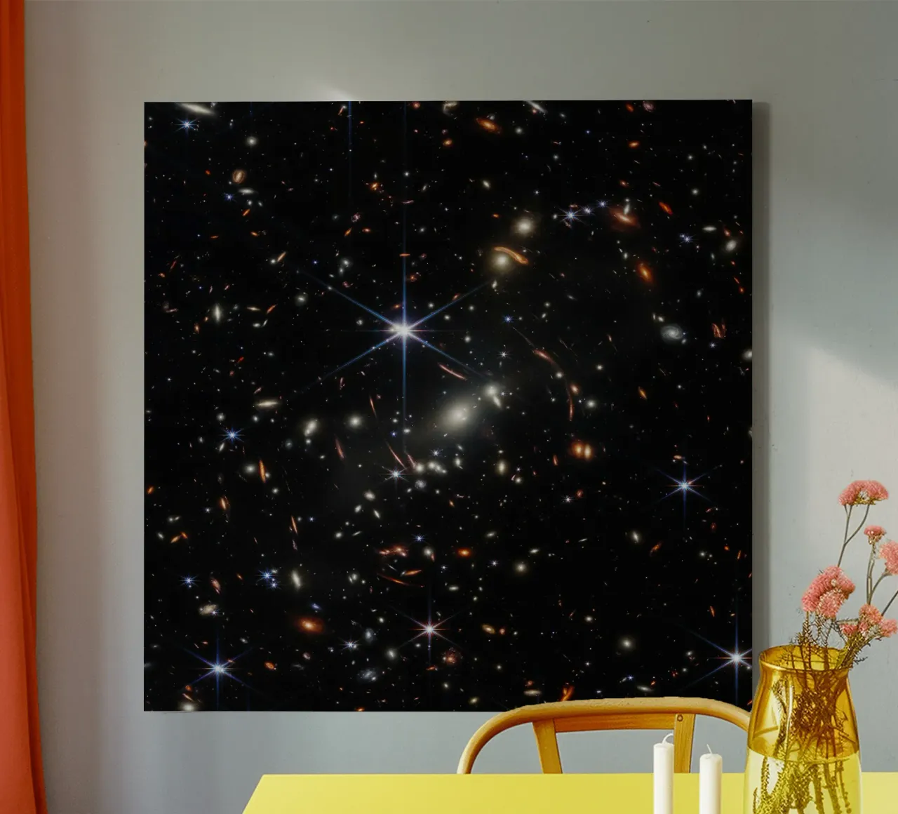 James Webb - First deep field image canvas with Floater frame by harris shop