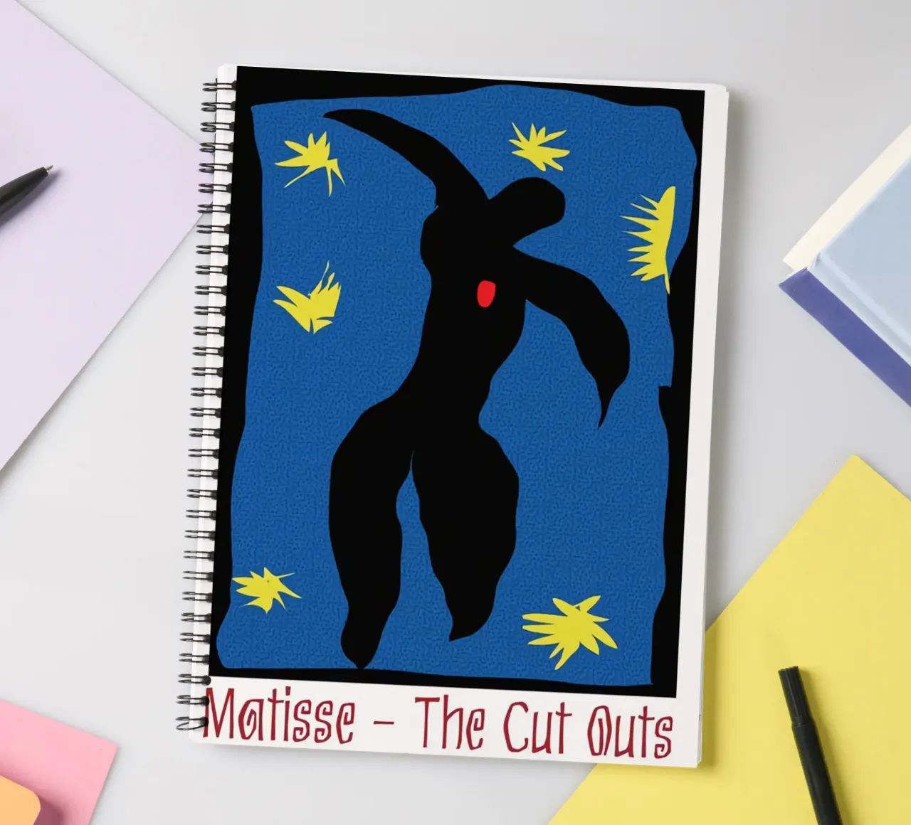 silhouette of a person jumping spiral notebook by sazkia art