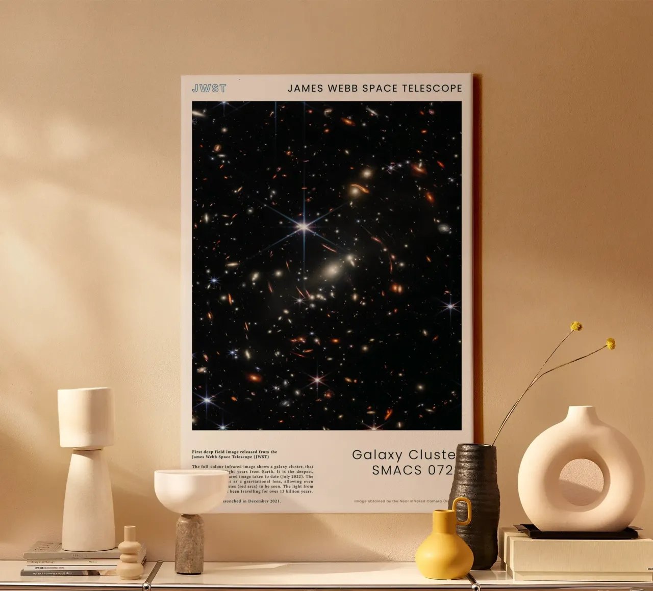 JWST - Galaxy cluster SMACS 0723 canvas with Floater frame by harris shop