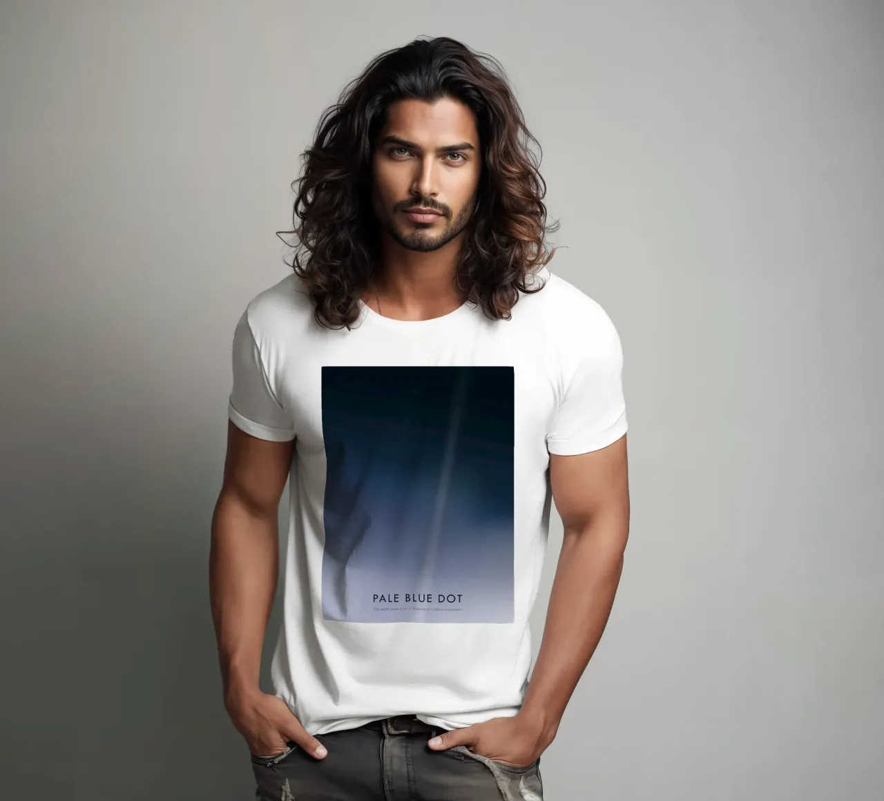 Blassblauer Fleck T-Shirt von harris shop