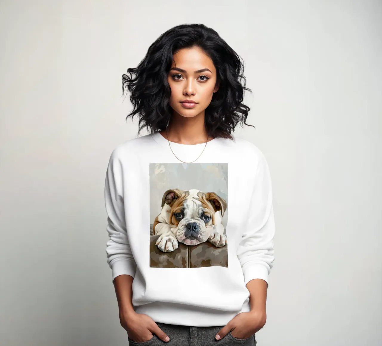 Il Bulldog riposa comodamente felpa da DesignDoodle