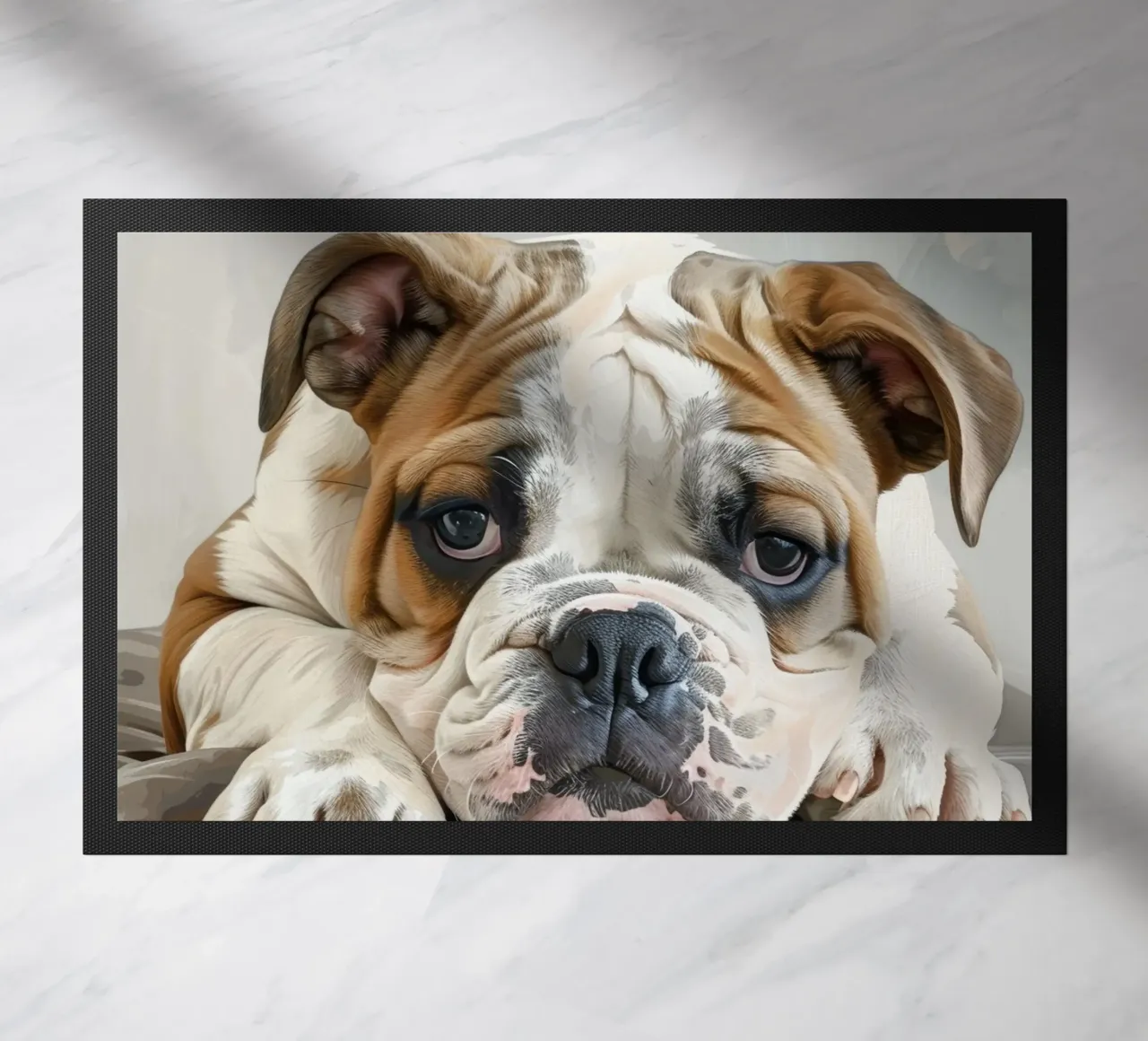 Il Bulldog riposa comodamente zerbino da DesignDoodle