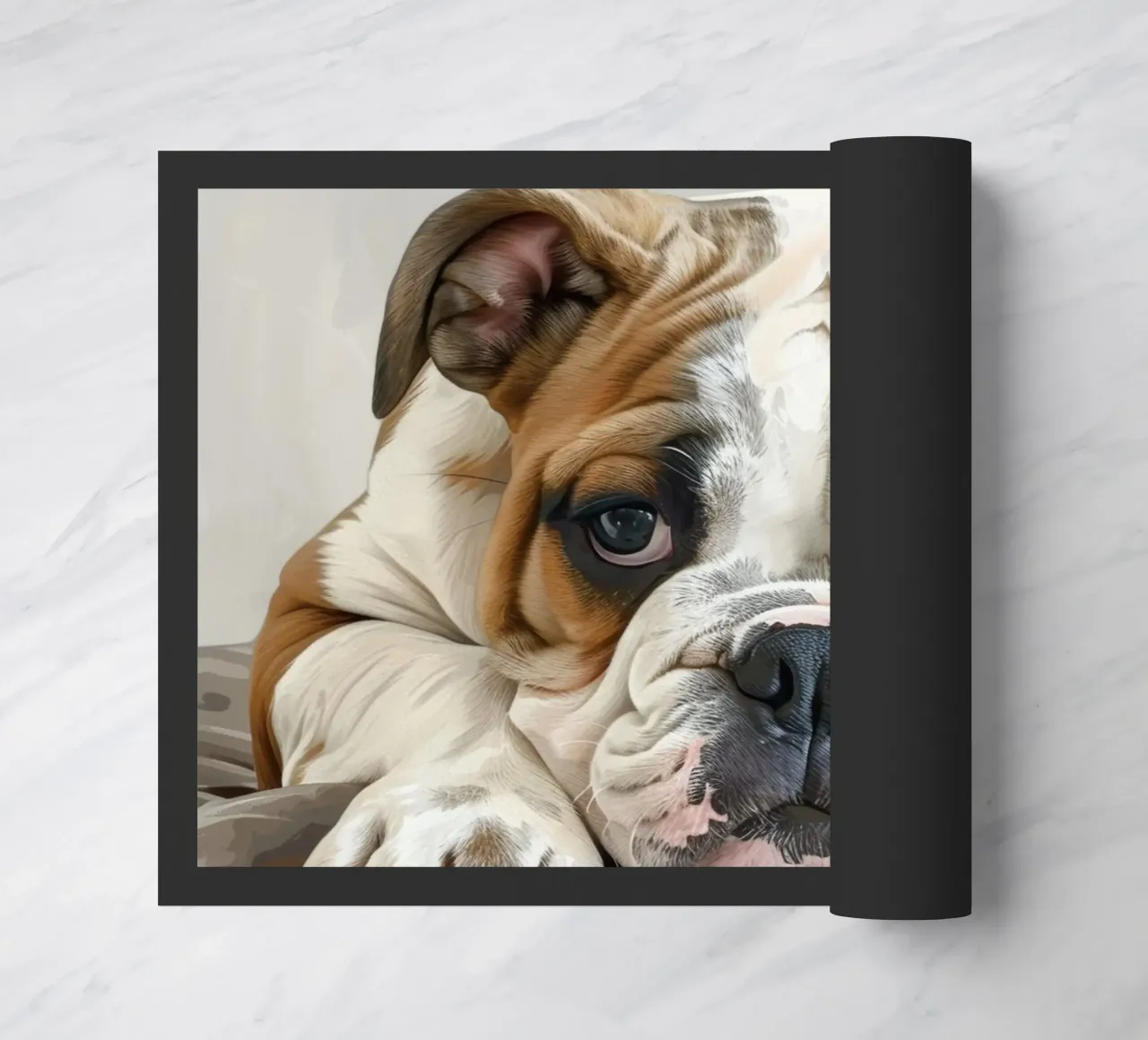 Il Bulldog riposa comodamente zerbino da DesignDoodle