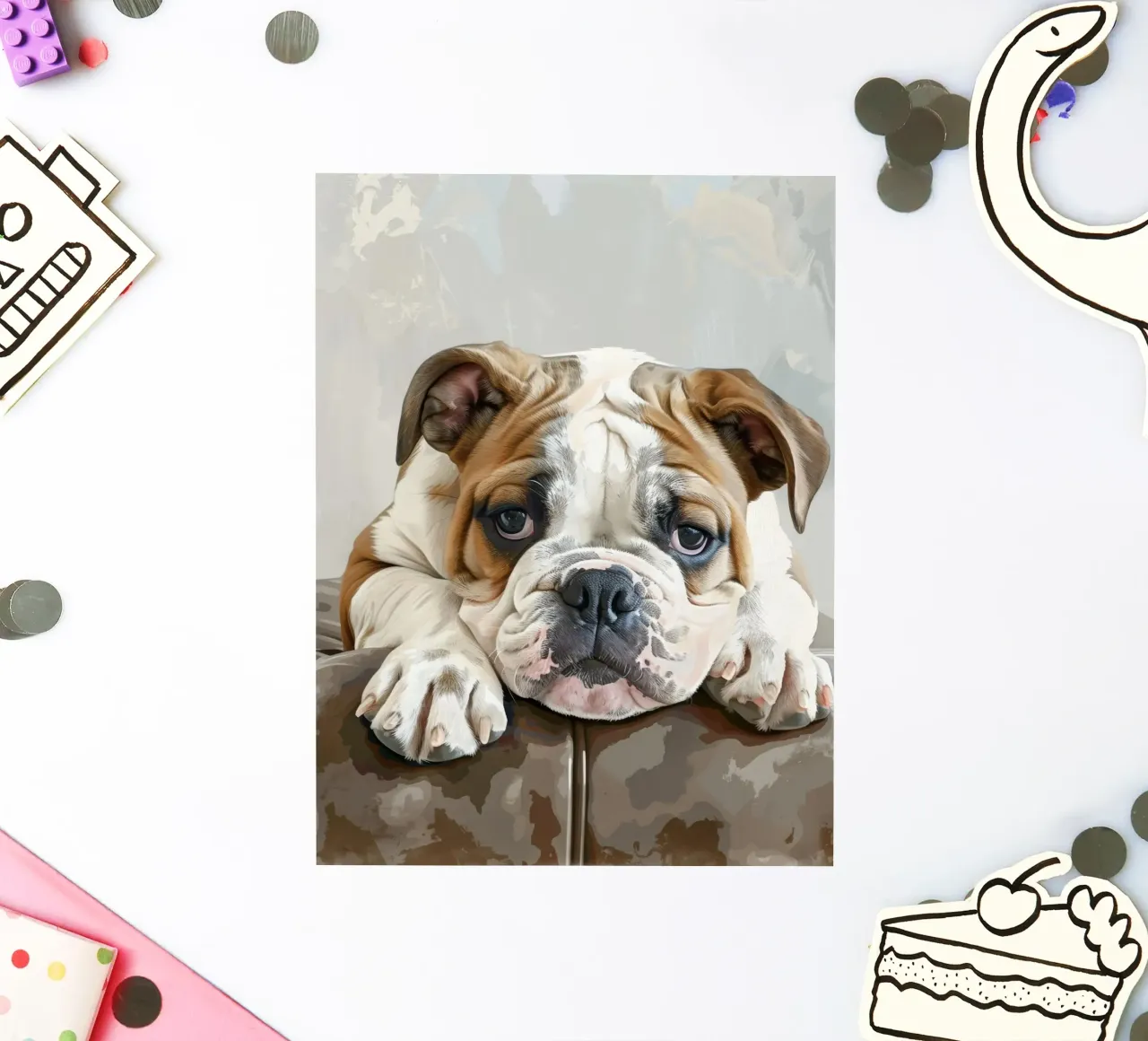 Le bouledogue au repos repose confortablement autocollant de DesignDoodle