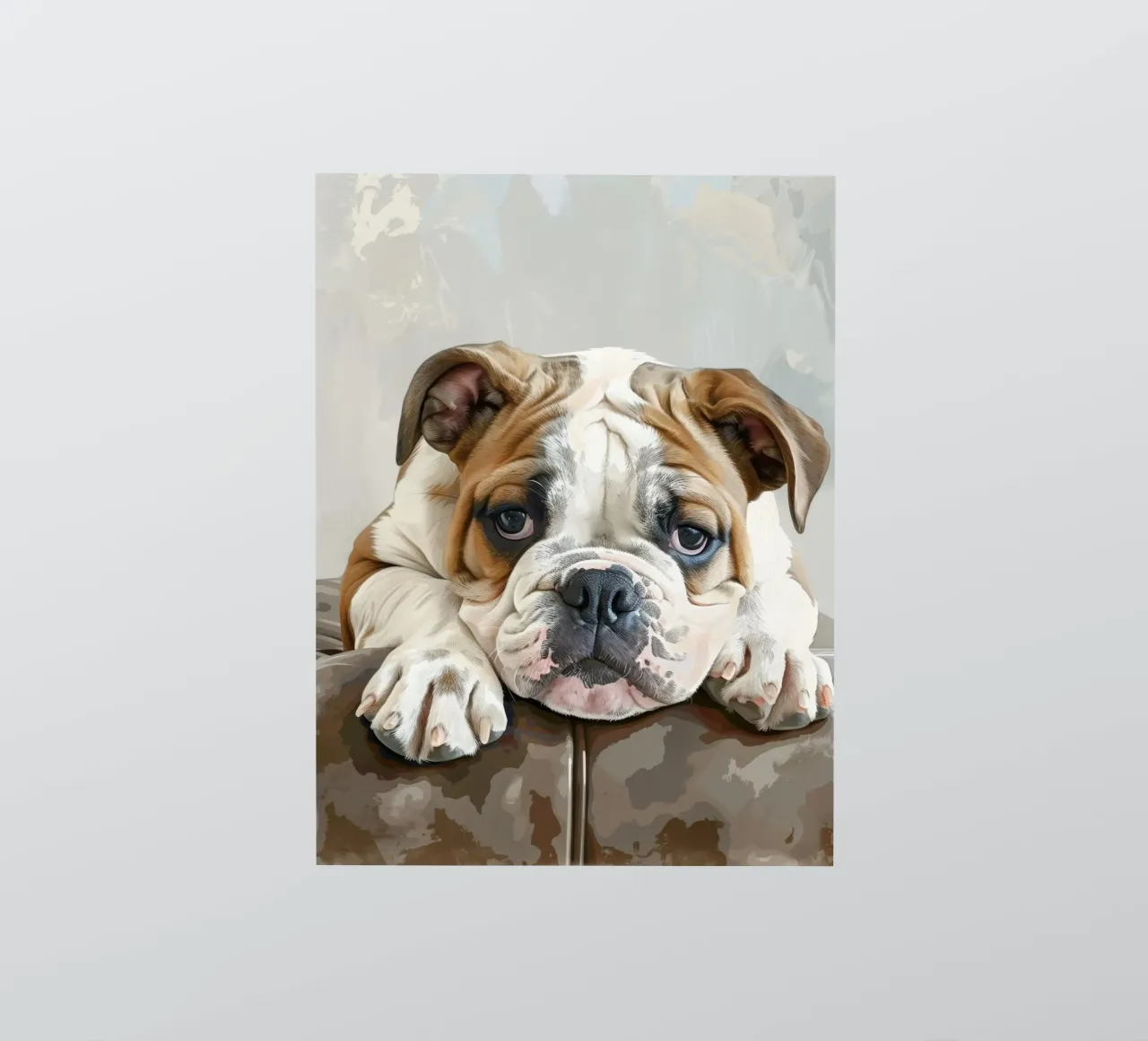 Le bouledogue au repos repose confortablement autocollant de DesignDoodle