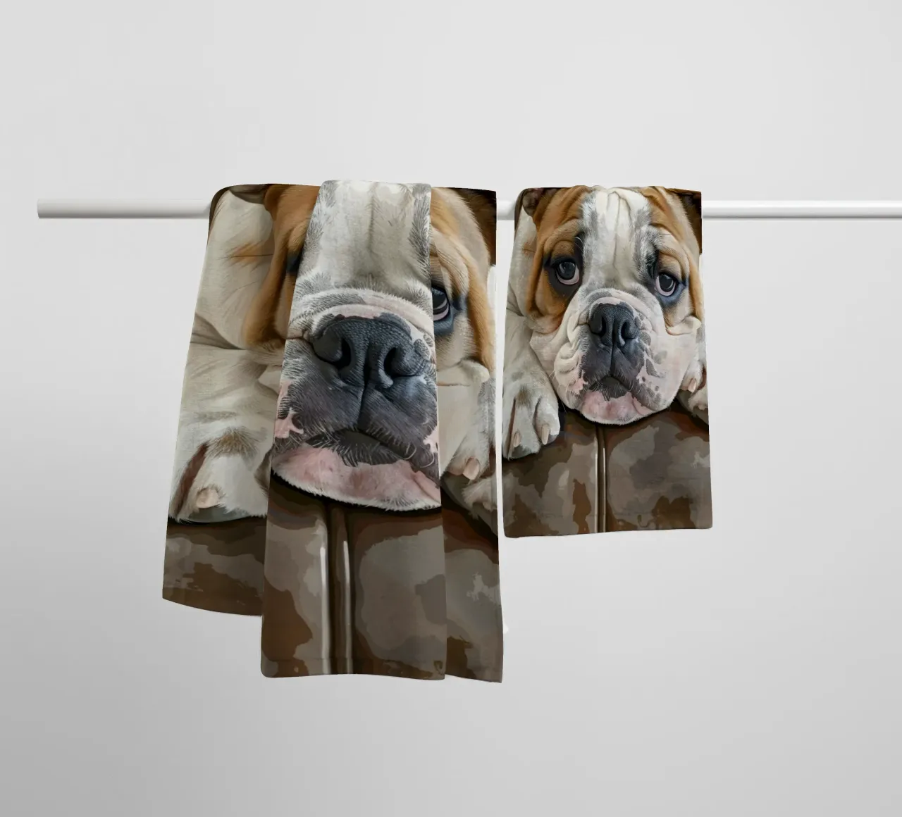 Il Bulldog riposa comodamente asciugamano da bagno da DesignDoodle