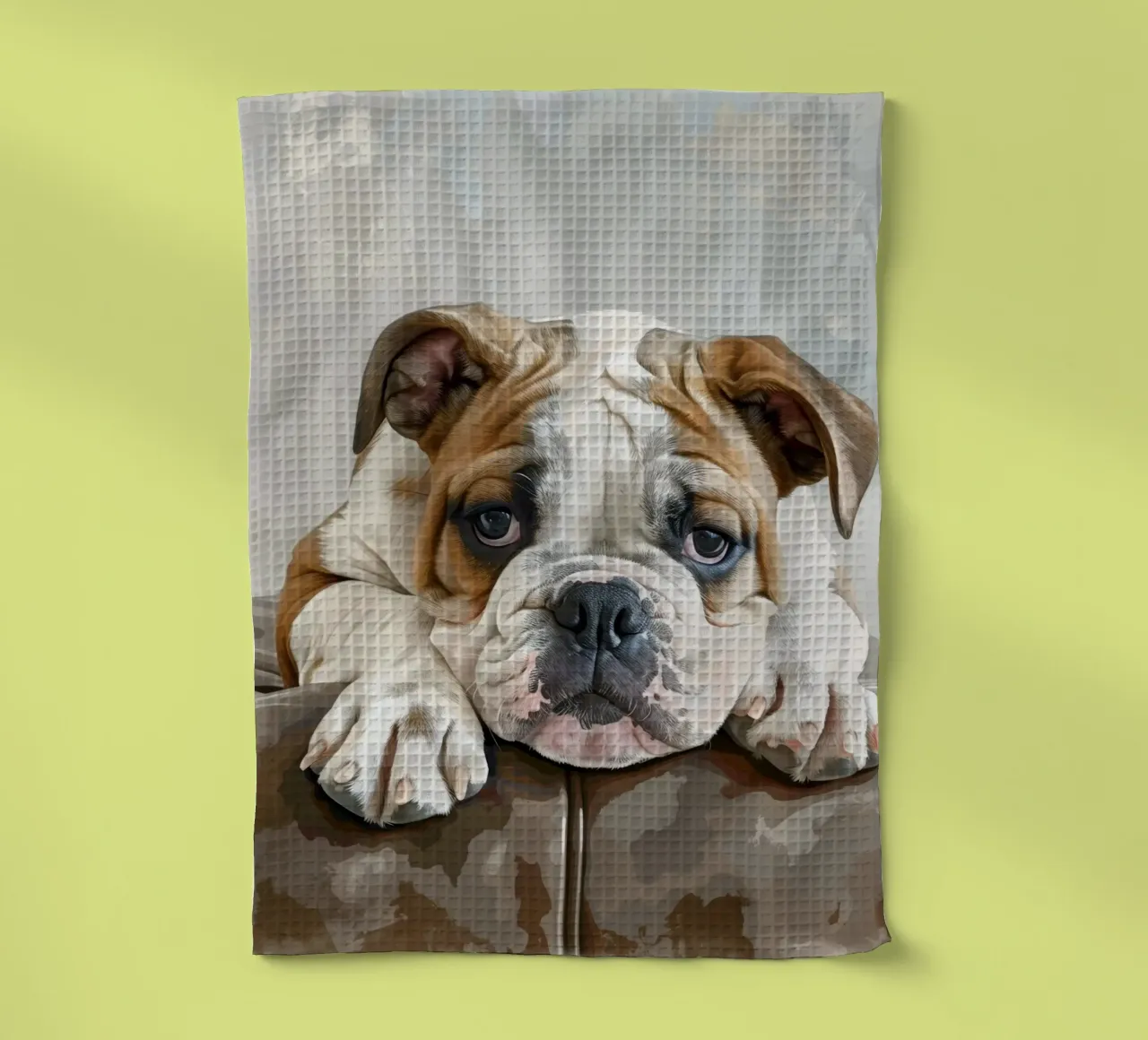 Il Bulldog riposa comodamente canovaccio da cucina da DesignDoodle