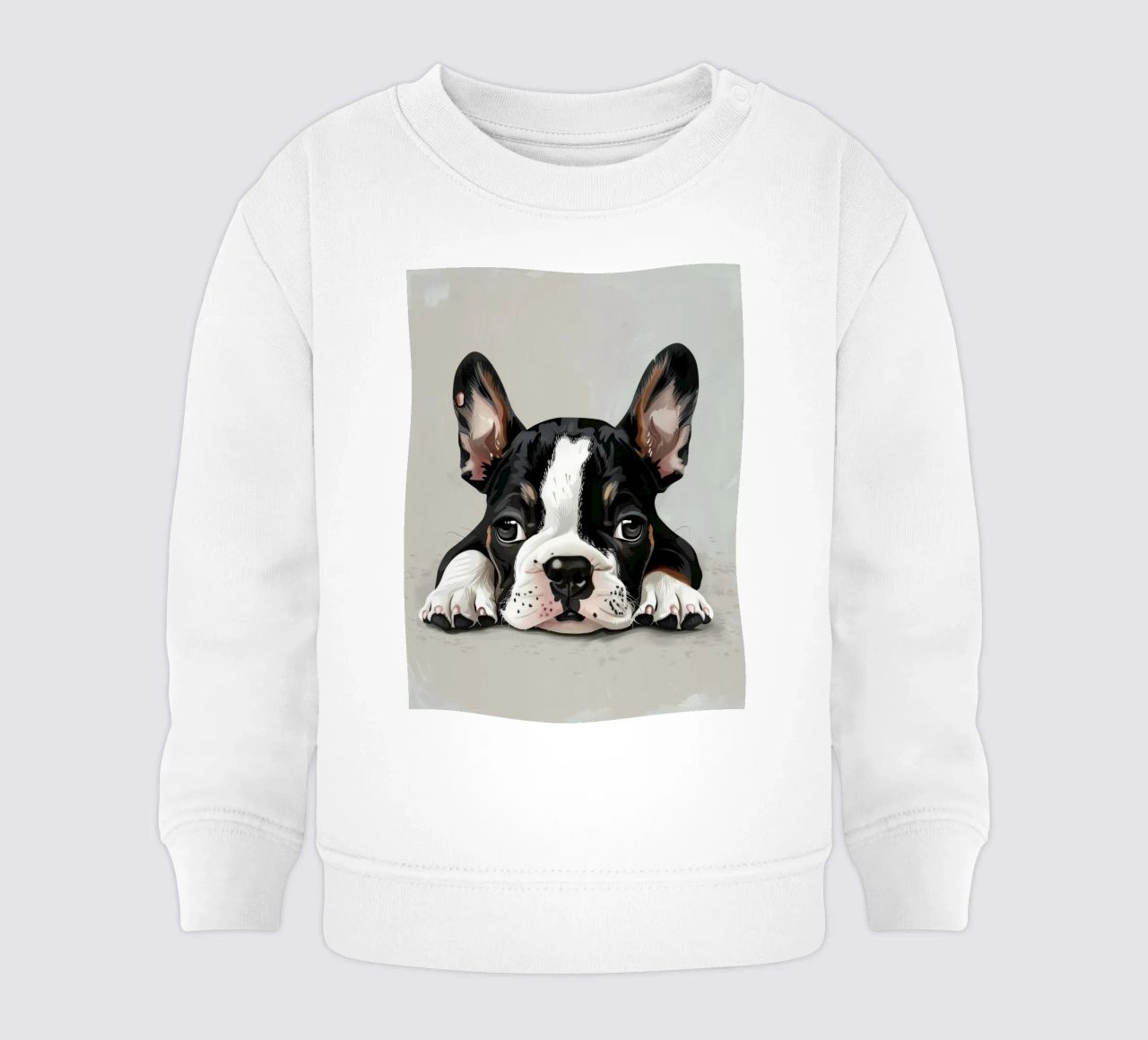Un cucciolo di bulldog che riposa con gli occhi dolci e l'espressione tranquilla felpa neonato da DesignDoodle
