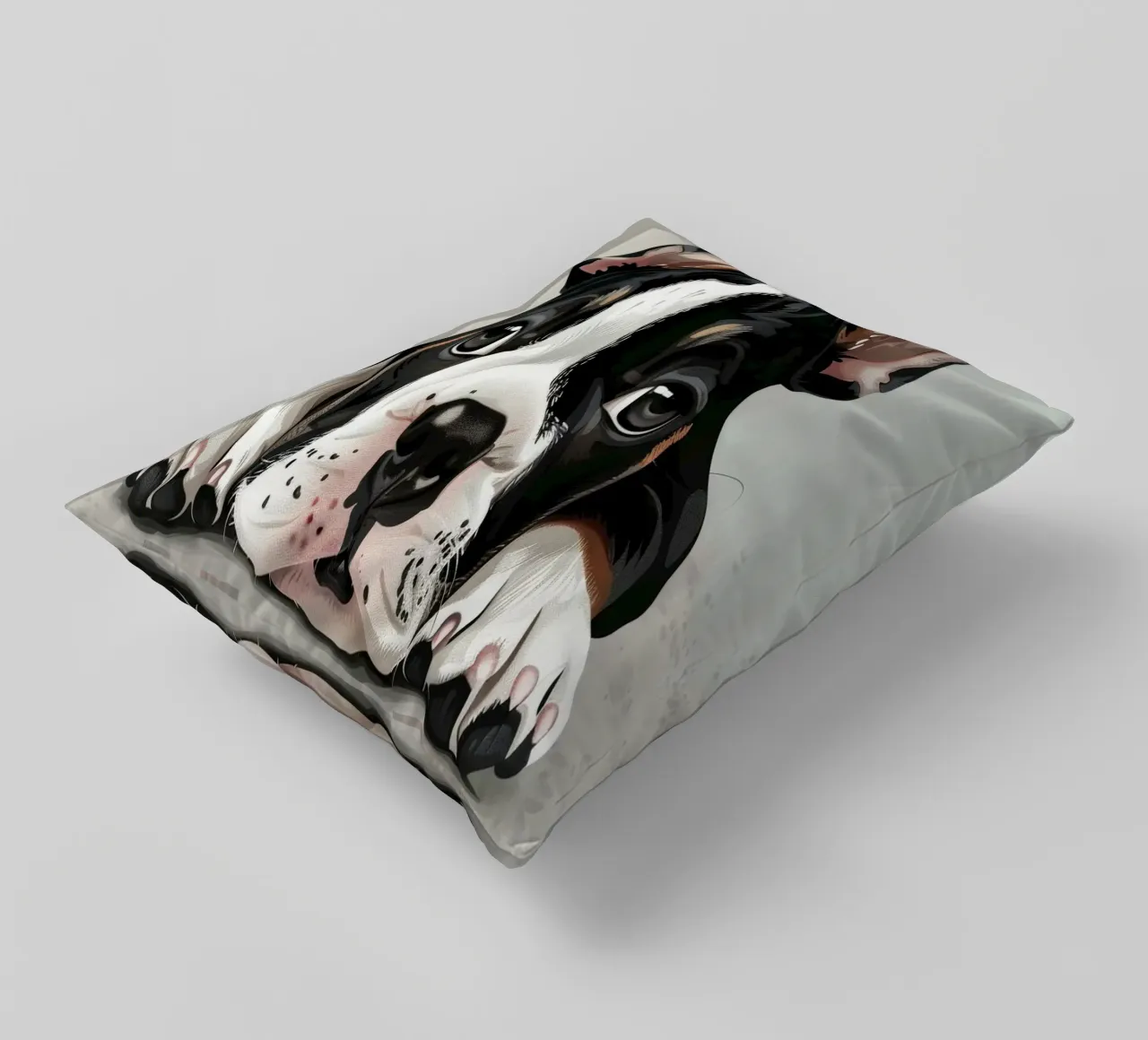 A Bulldog Puppy Resting with Soft Eyes and a Calm Expression decorative cushion by DesignDoodle