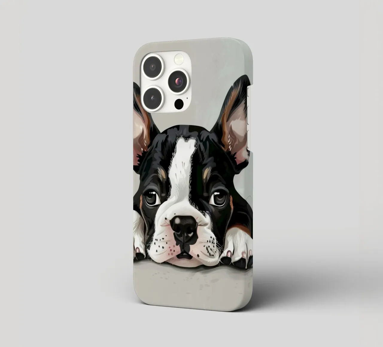 A Bulldog Puppy Resting with Soft Eyes and a Calm Expression iphone case by DesignDoodle