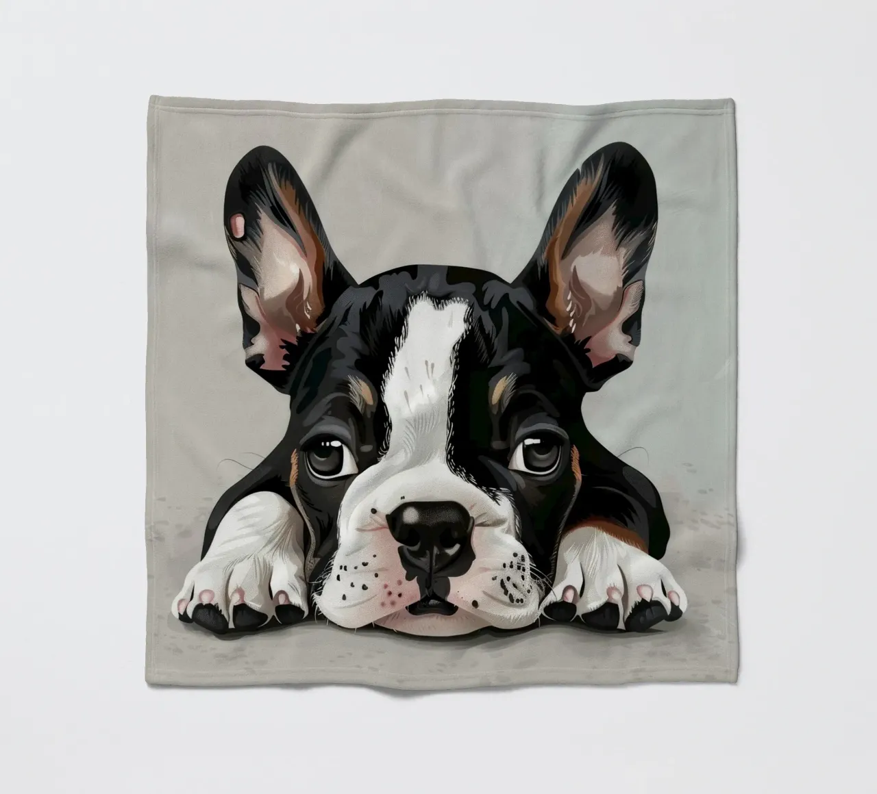 Un chiot bouledogue se reposant avec des yeux doux et une expression calme plaid polaire de DesignDoodle