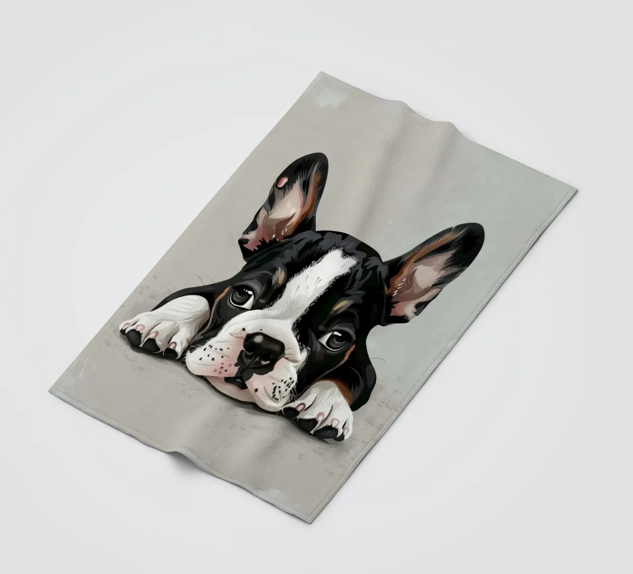 Un chiot bouledogue se reposant avec des yeux doux et une expression calme plaid polaire de DesignDoodle