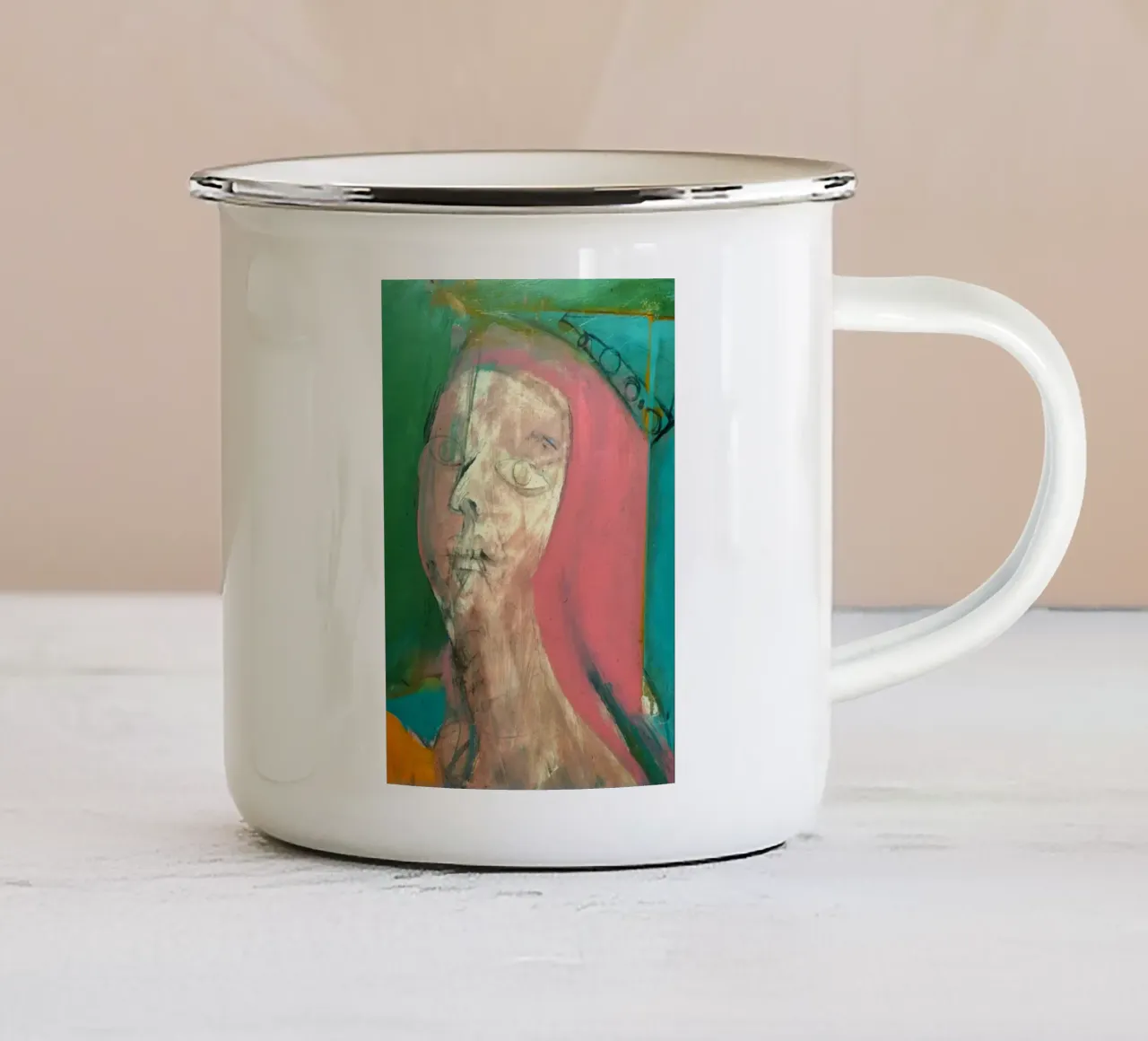 Willem De Kooning Biara Mujer taza de esmalte de Family ARTWORK