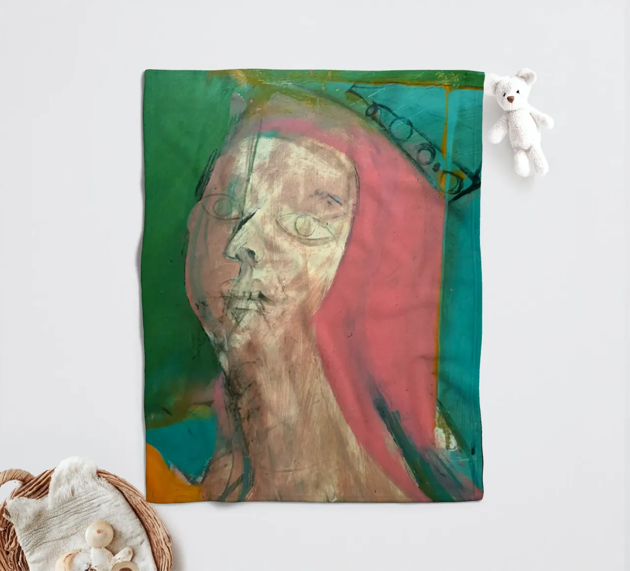 Willem De Kooning Donna Biara coperta in pile da Family ARTWORK