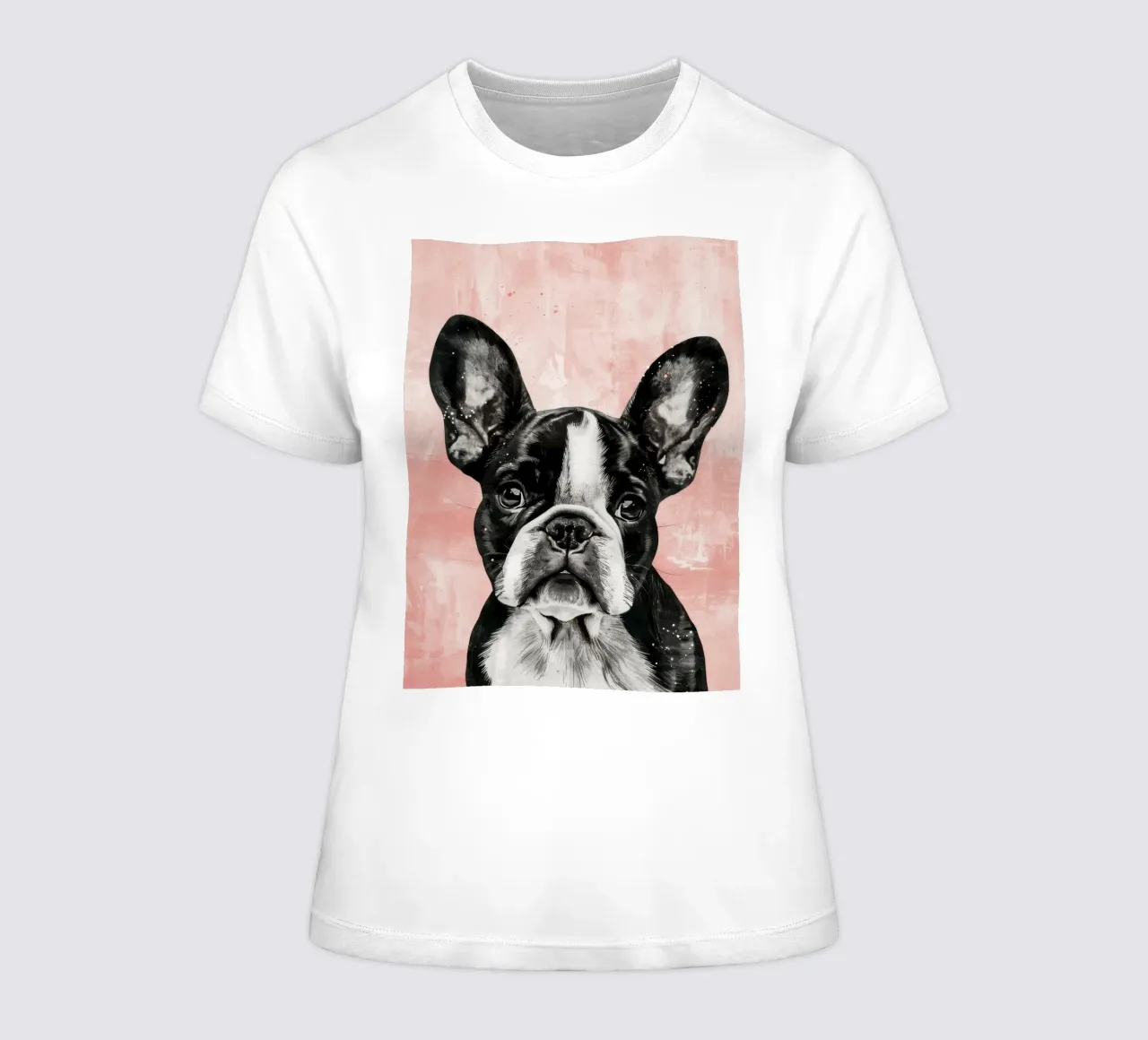 Bulldog met een lieve blik, vredig rustend in een moment dames t-shirt getailleerd van DesignDoodle