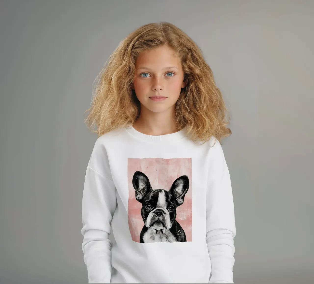 Bulldog dallo sguardo dolce, che riposa serenamente in un attimo felpa bambino da DesignDoodle