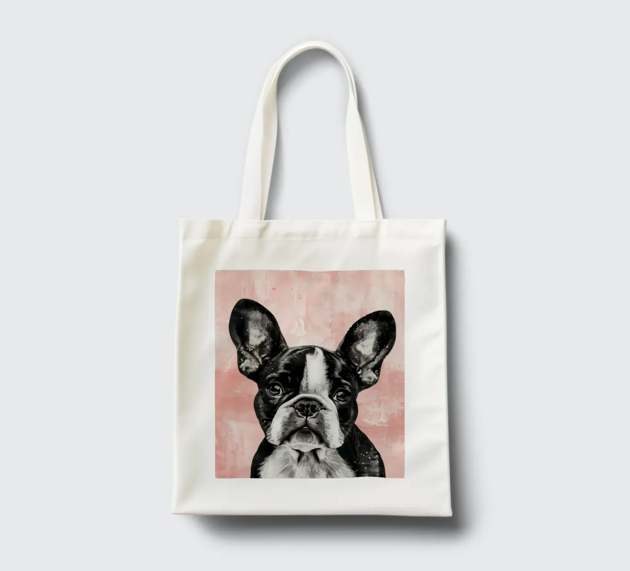 Bulldog dallo sguardo dolce, che riposa serenamente in un attimo borsa in juta da DesignDoodle