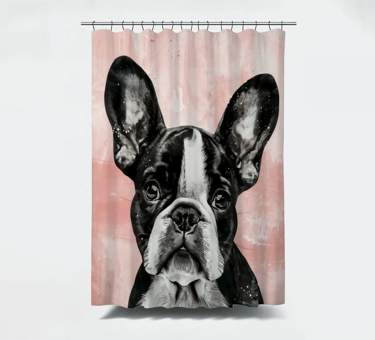 Bulldog dallo sguardo dolce, che riposa serenamente in un attimo tenda da doccia da DesignDoodle
