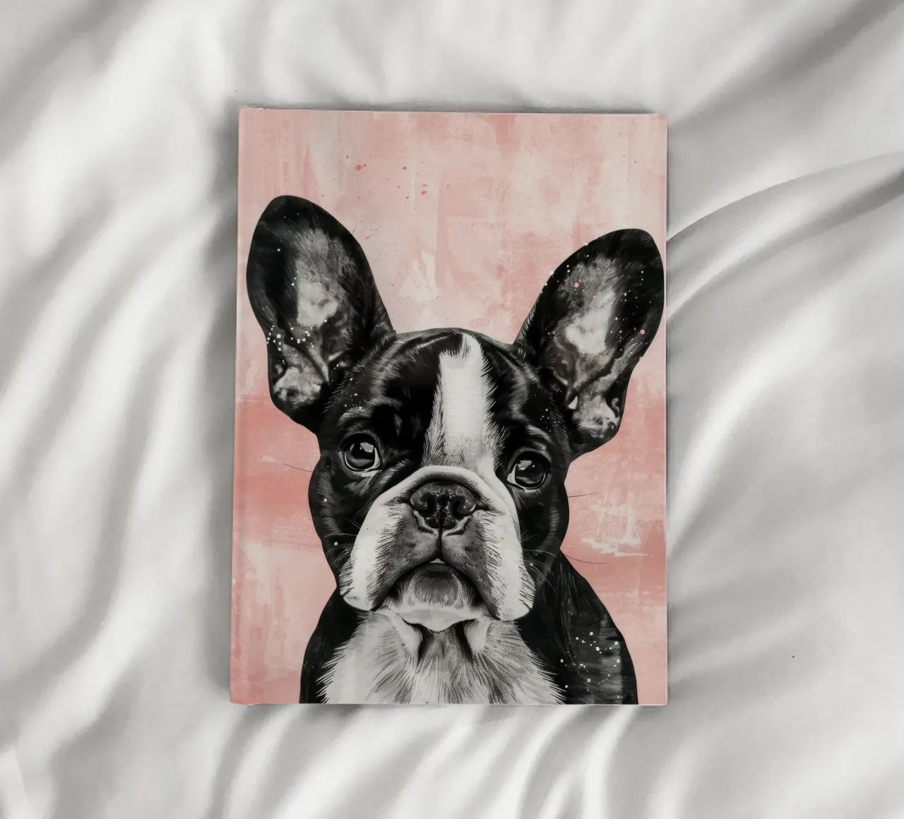 Bulldog with a Sweet Gaze, Resting Peacefully in a Moment notebook by DesignDoodle