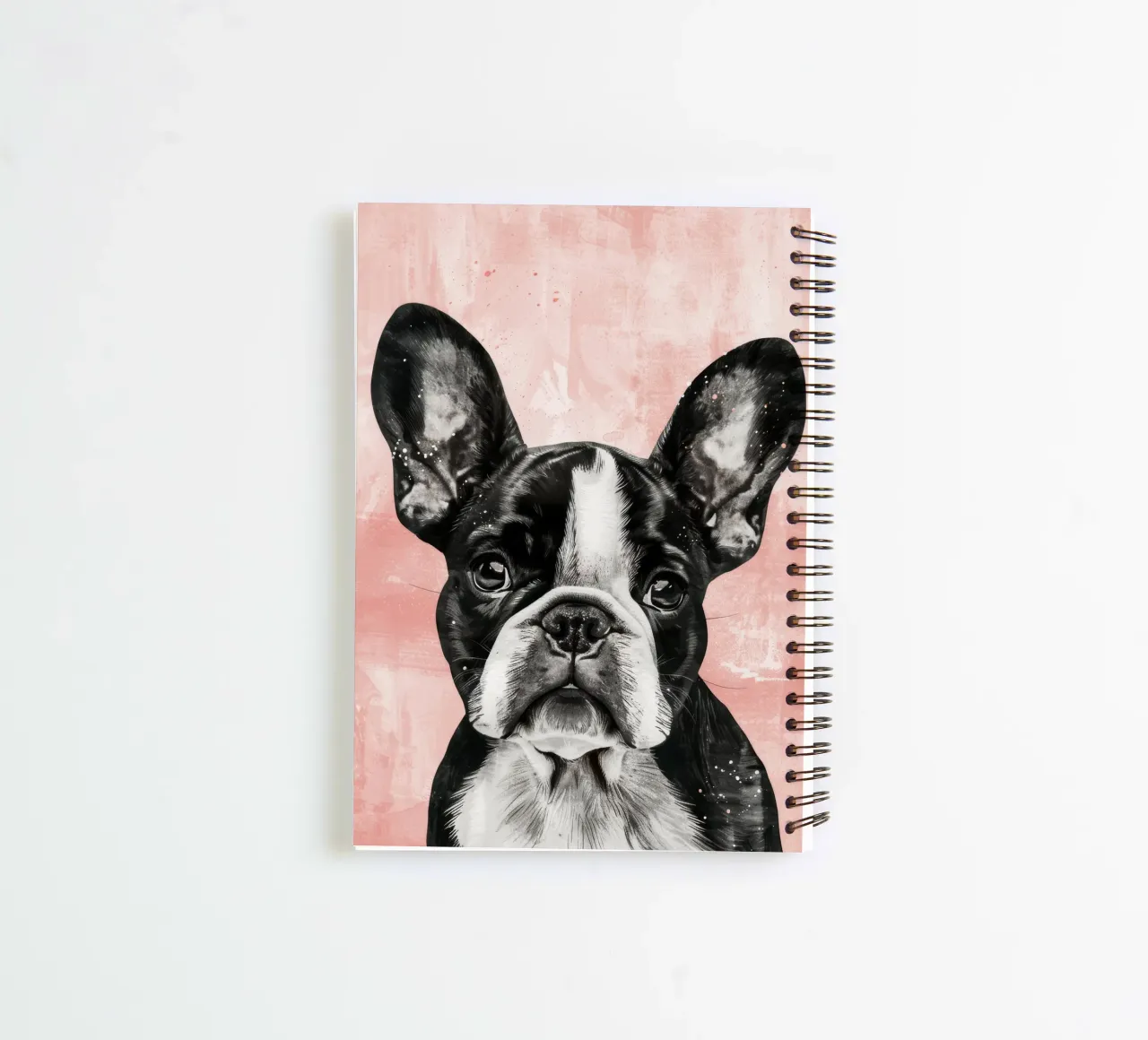 Bulldog with a Sweet Gaze, Resting Peacefully in a Moment spiral notebook by DesignDoodle