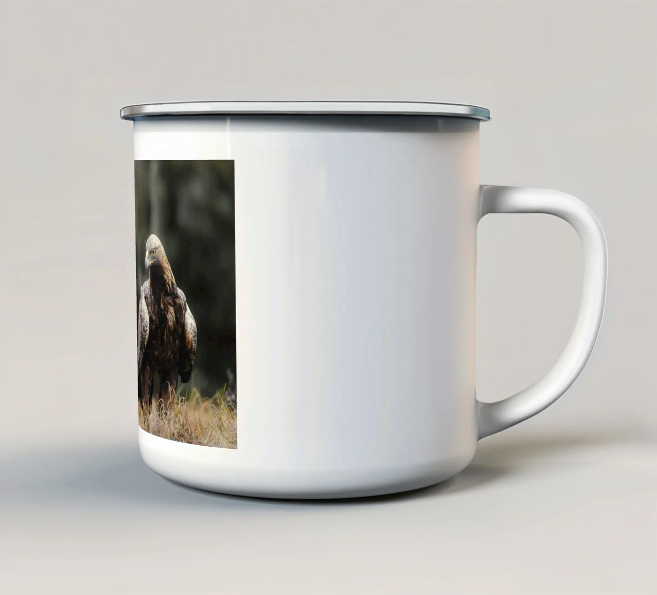 uccello aquila tazza in smalto da Earthly Visions