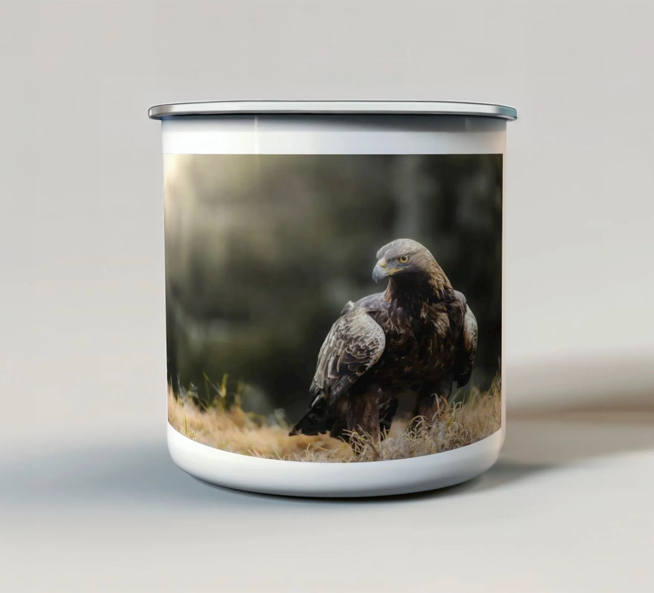 uccello aquila tazza in smalto da Earthly Visions