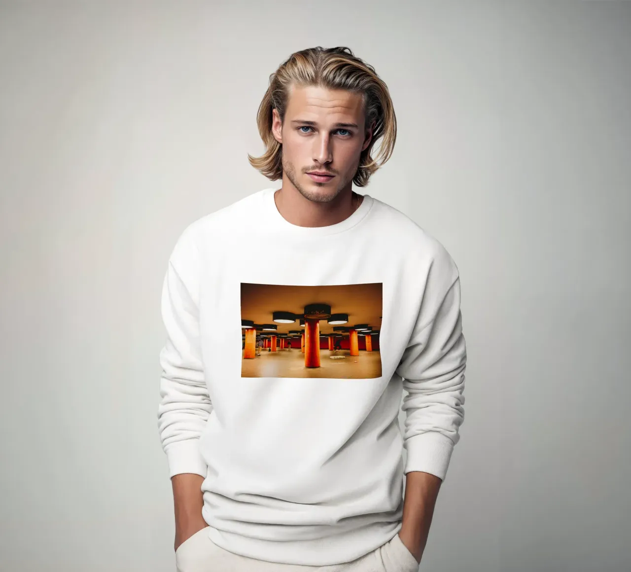 Berlin Underground Metro City Tunnel with skateboarders sweatshirt by Bold and Retro