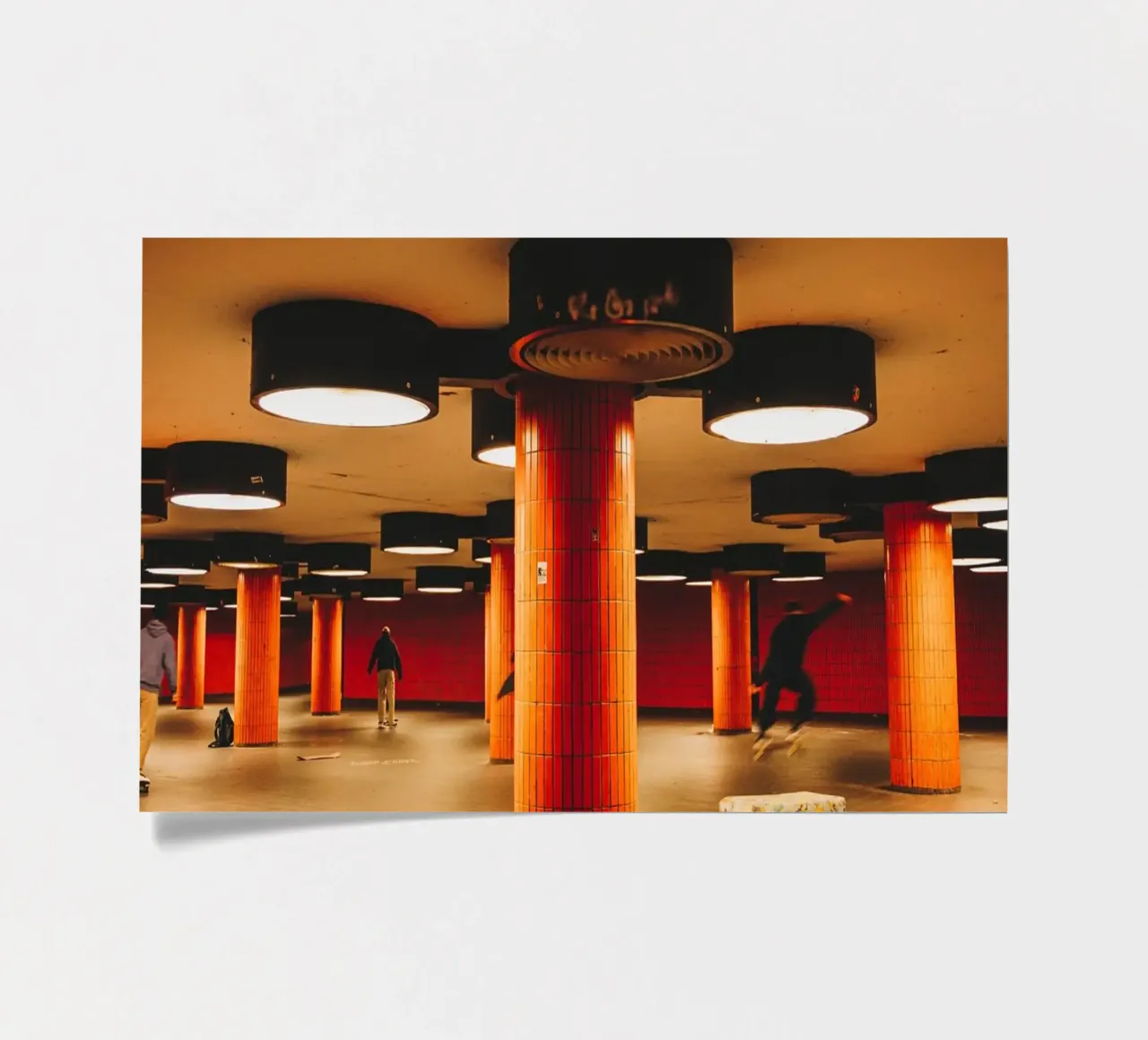 Berlin Underground Metro City Tunnel with skateboarders sticker sheet by Bold and Retro