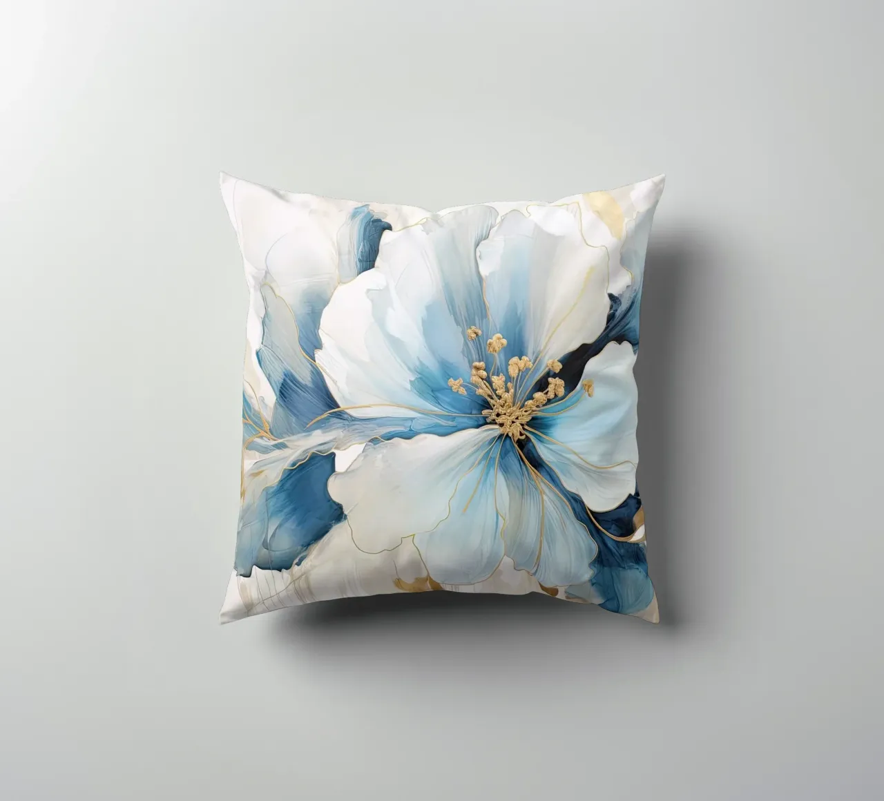 Fiore con accenti blu cuscino da Imagine