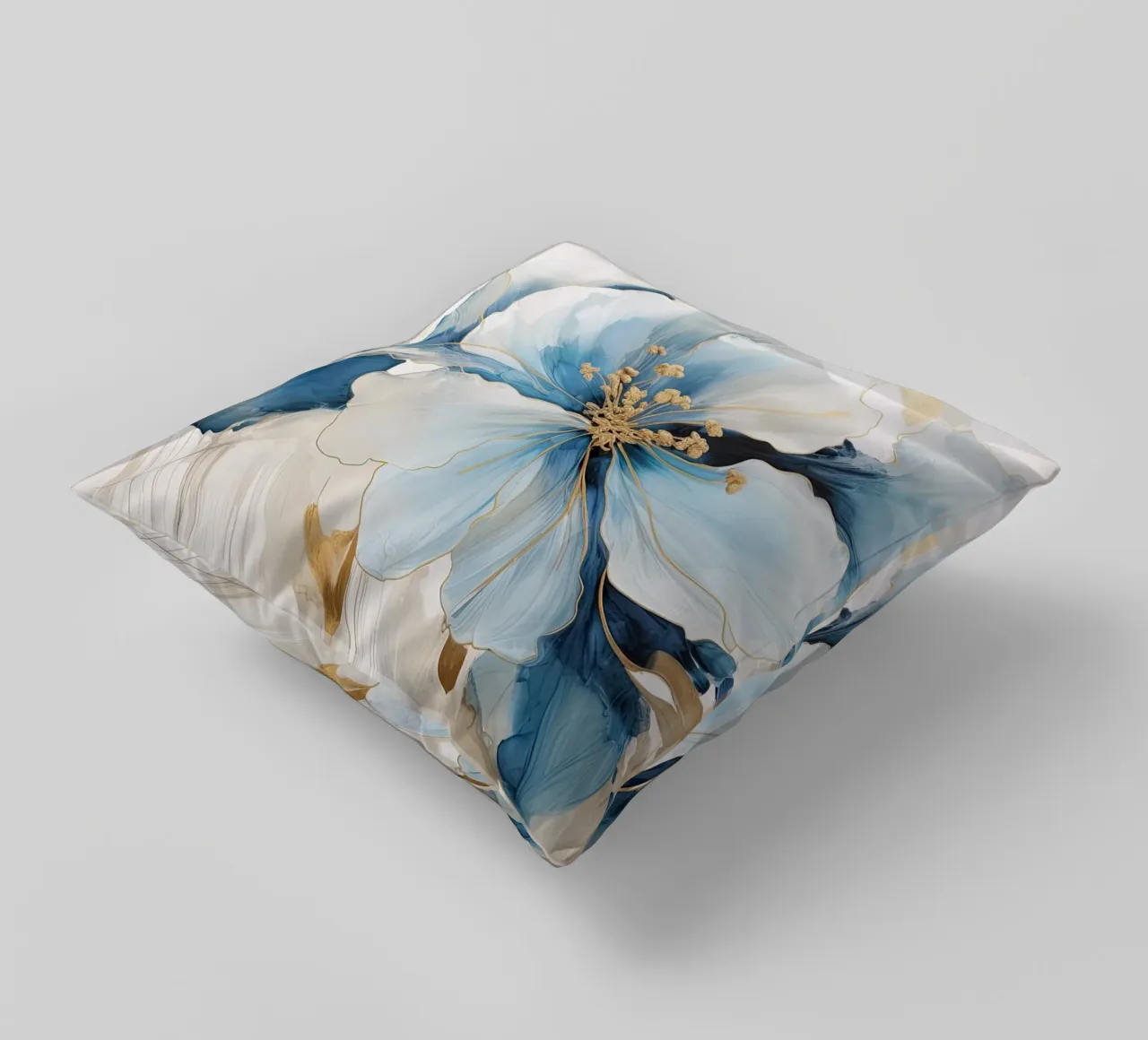Fiore con accenti blu cuscino da Imagine