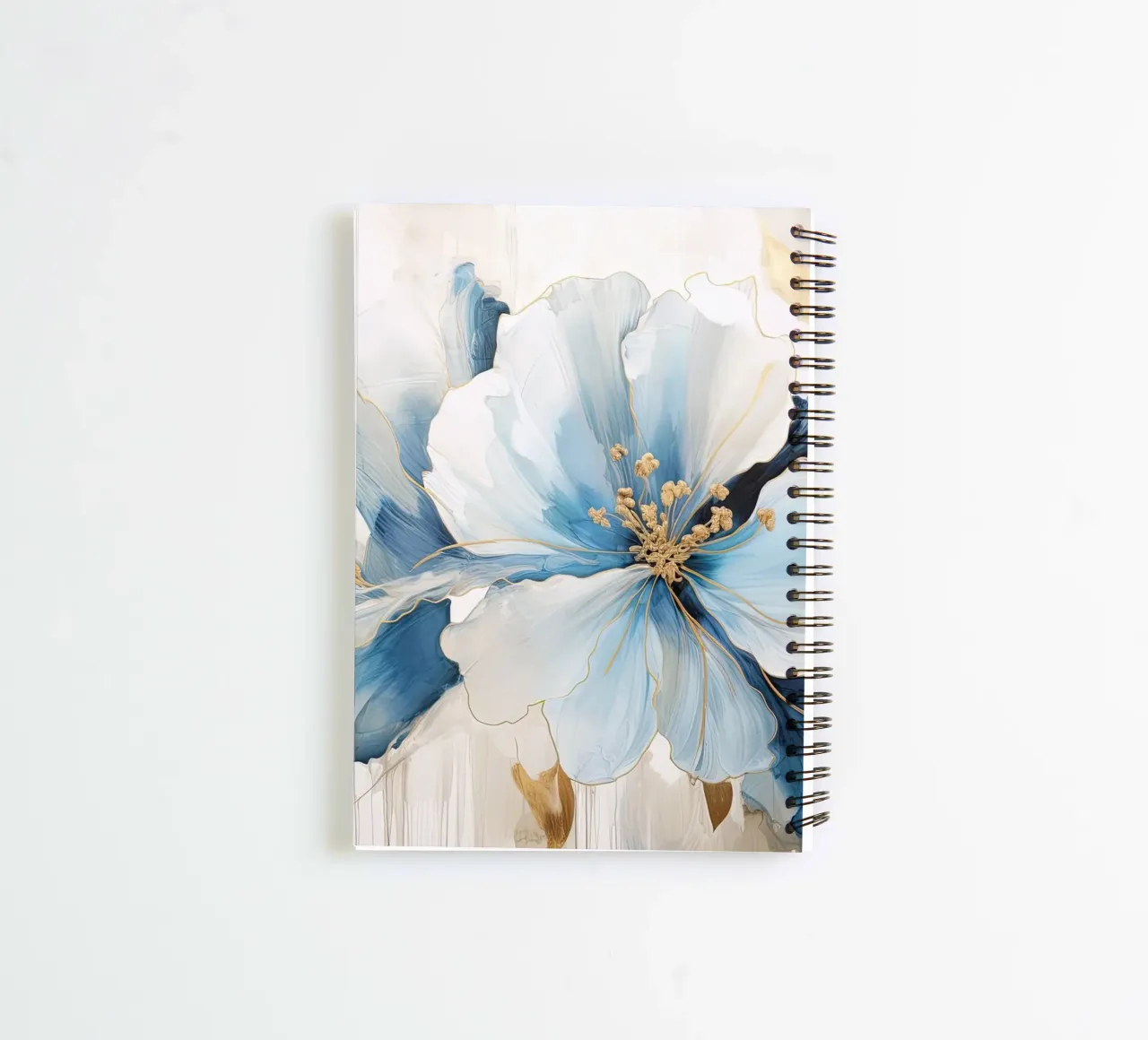 Flower with blue accents spiral notebook by Imagine