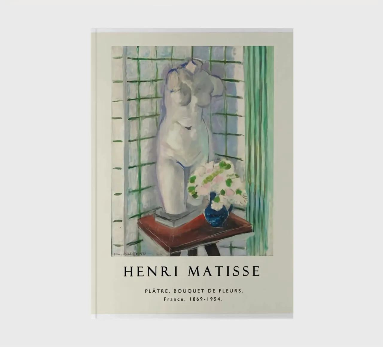 flower vase and mannequin on the table notebook by sazkia art