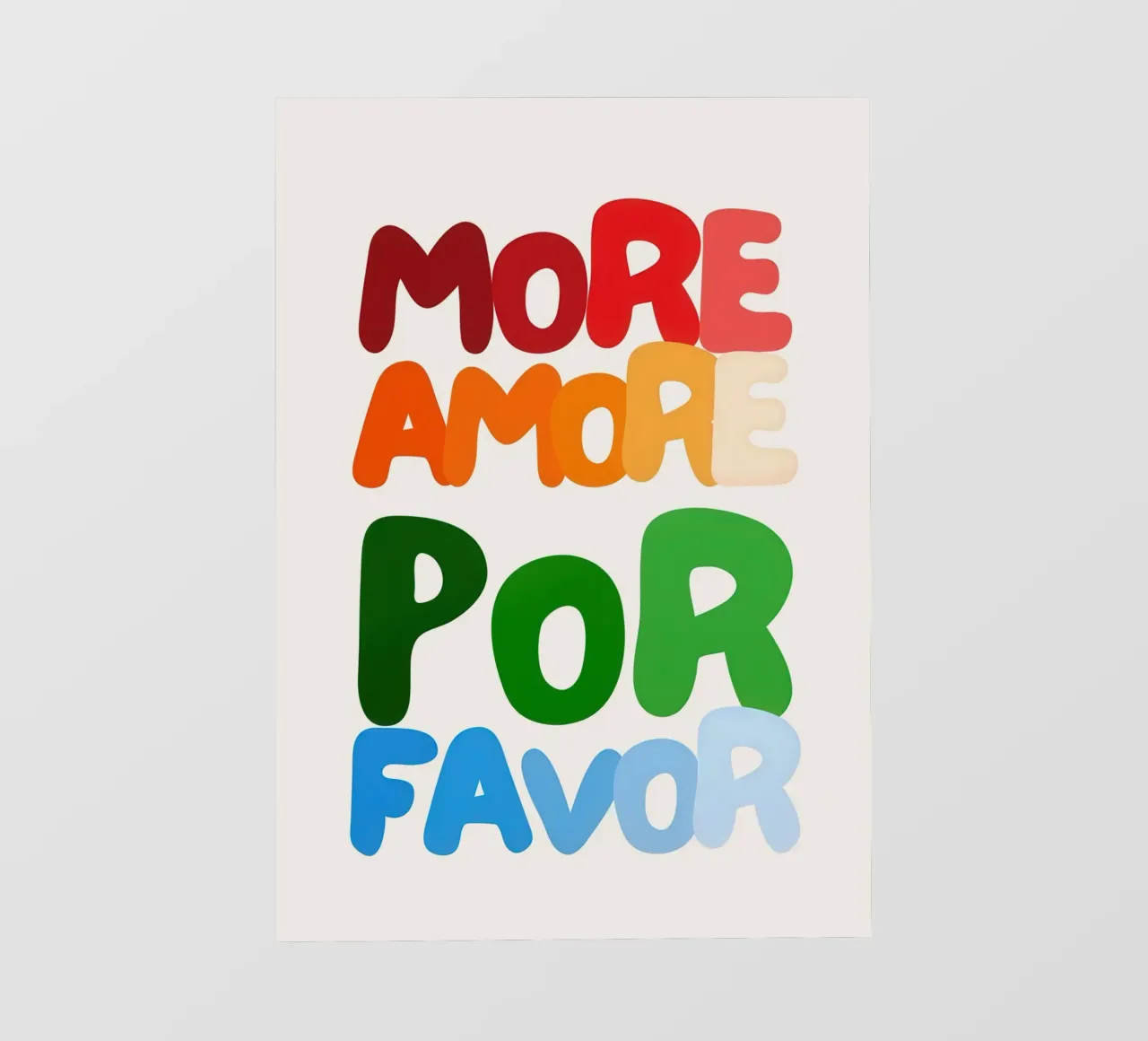 More Amore Por Favor (White) pellicola backlit da Attaboy Dsgn