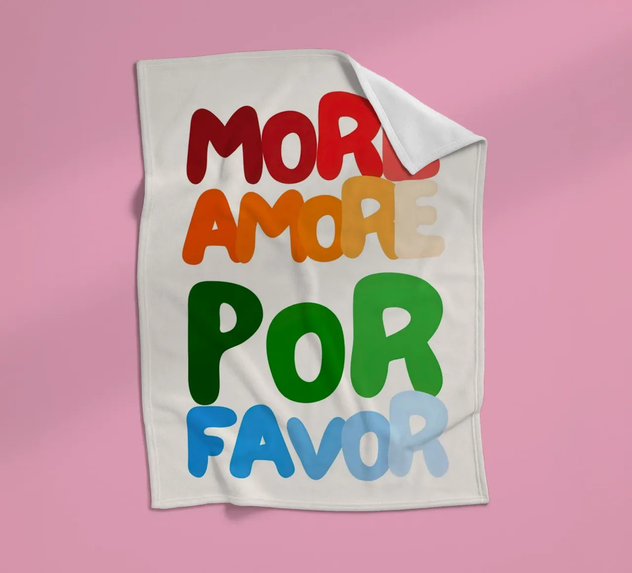 More Amore Por Favor (White) coperta in pile da Attaboy Dsgn