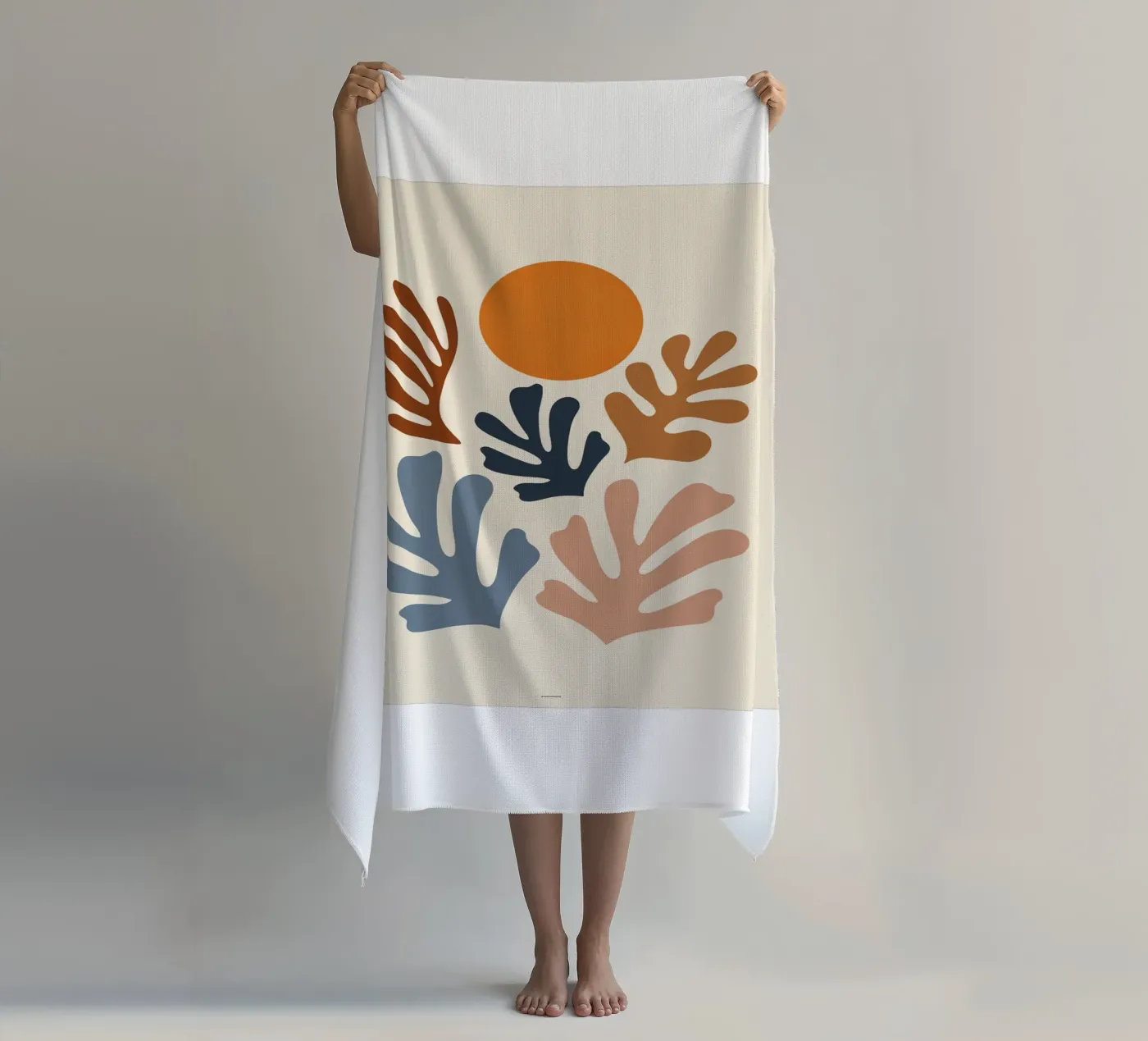 plants and sun serviette de plage de sazkia art