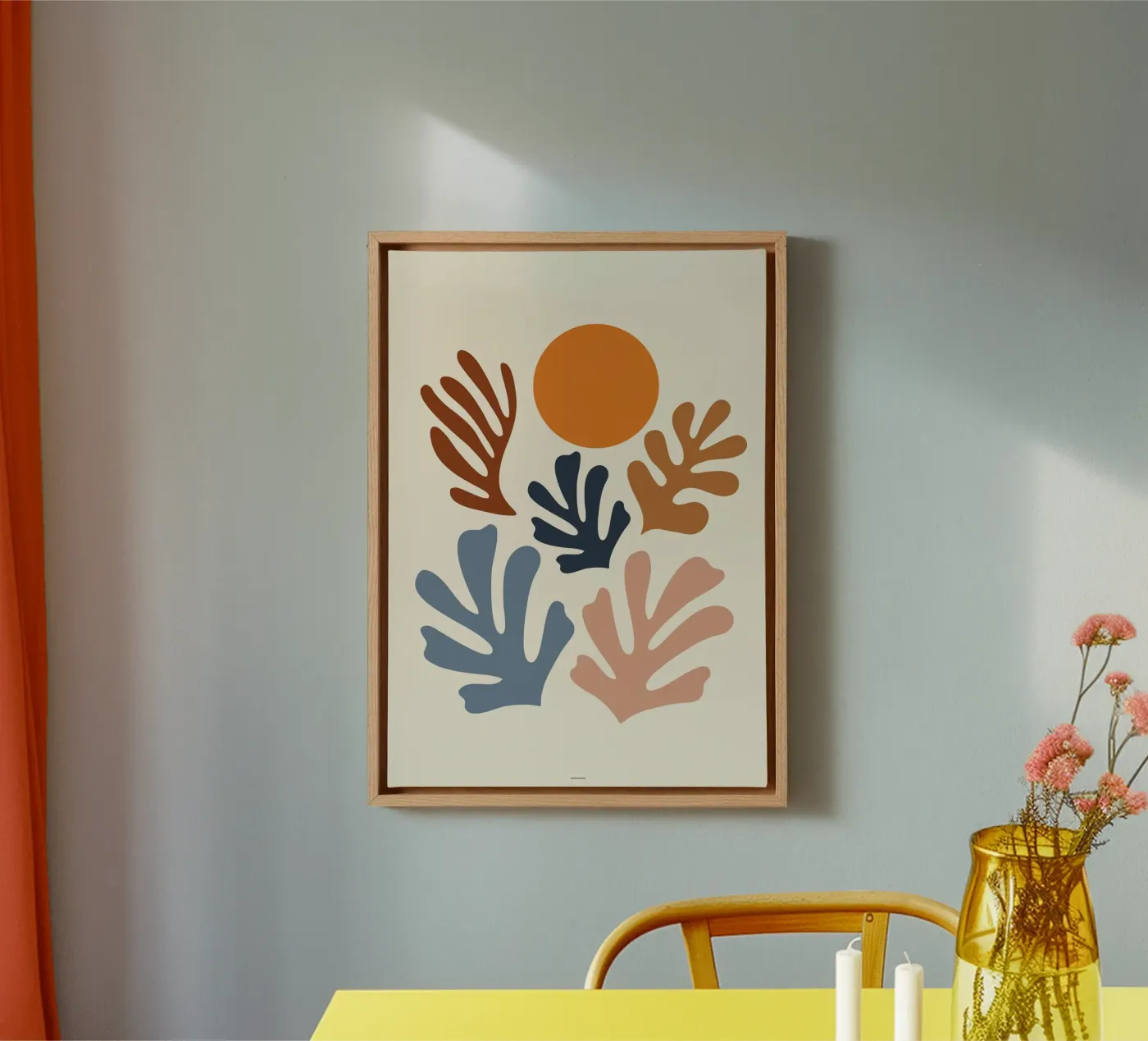 plants and sun canvas by sazkia art