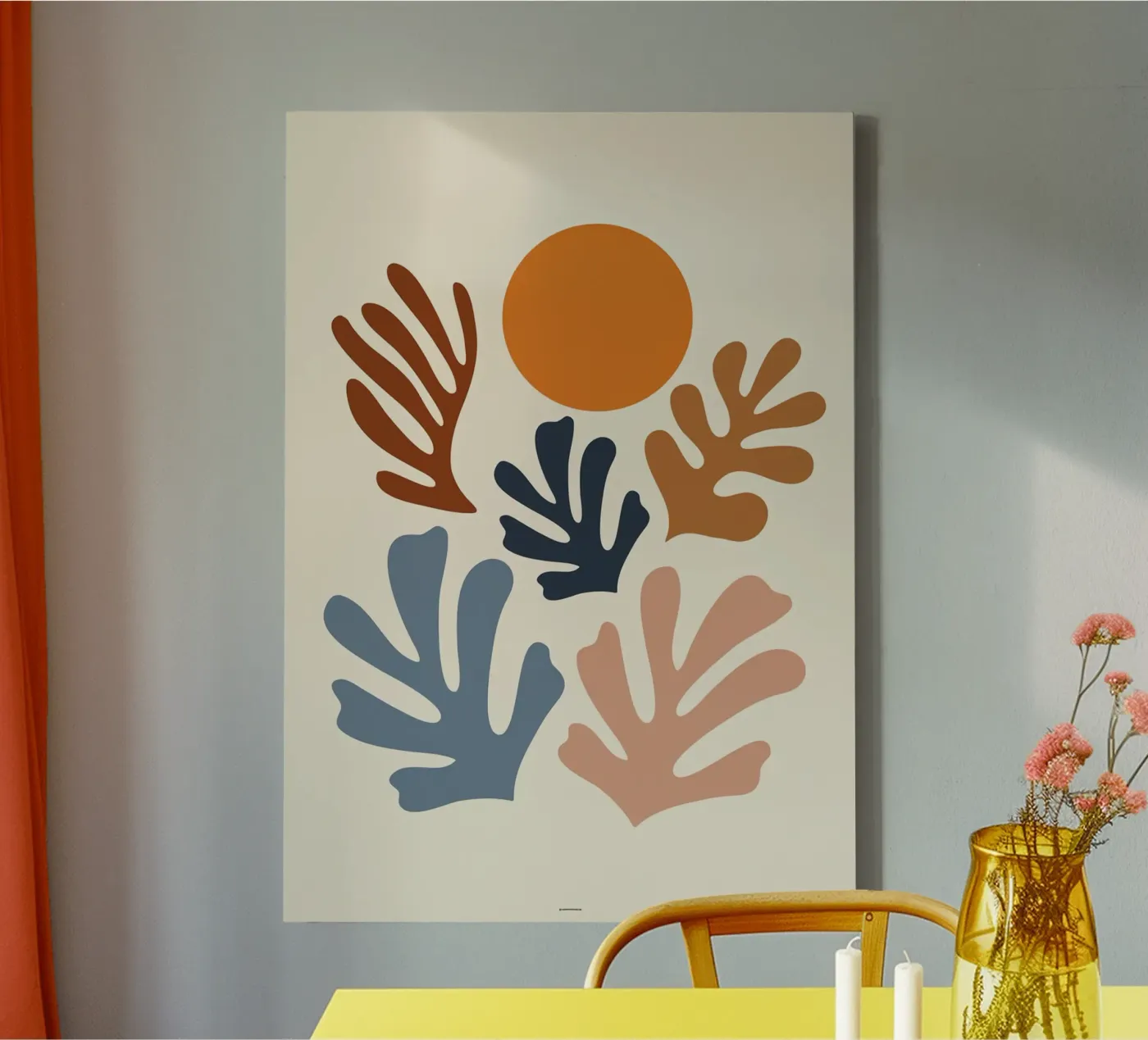 plants and sun canvas by sazkia art