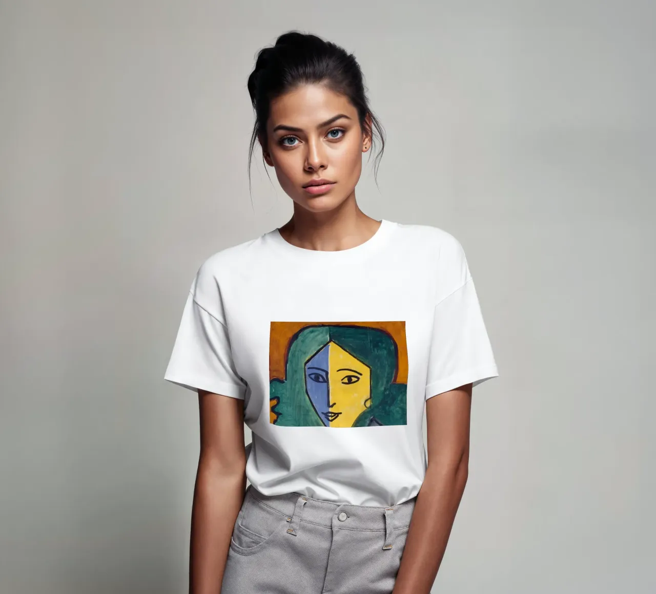 donna a due facce t-shirt da sazkia art