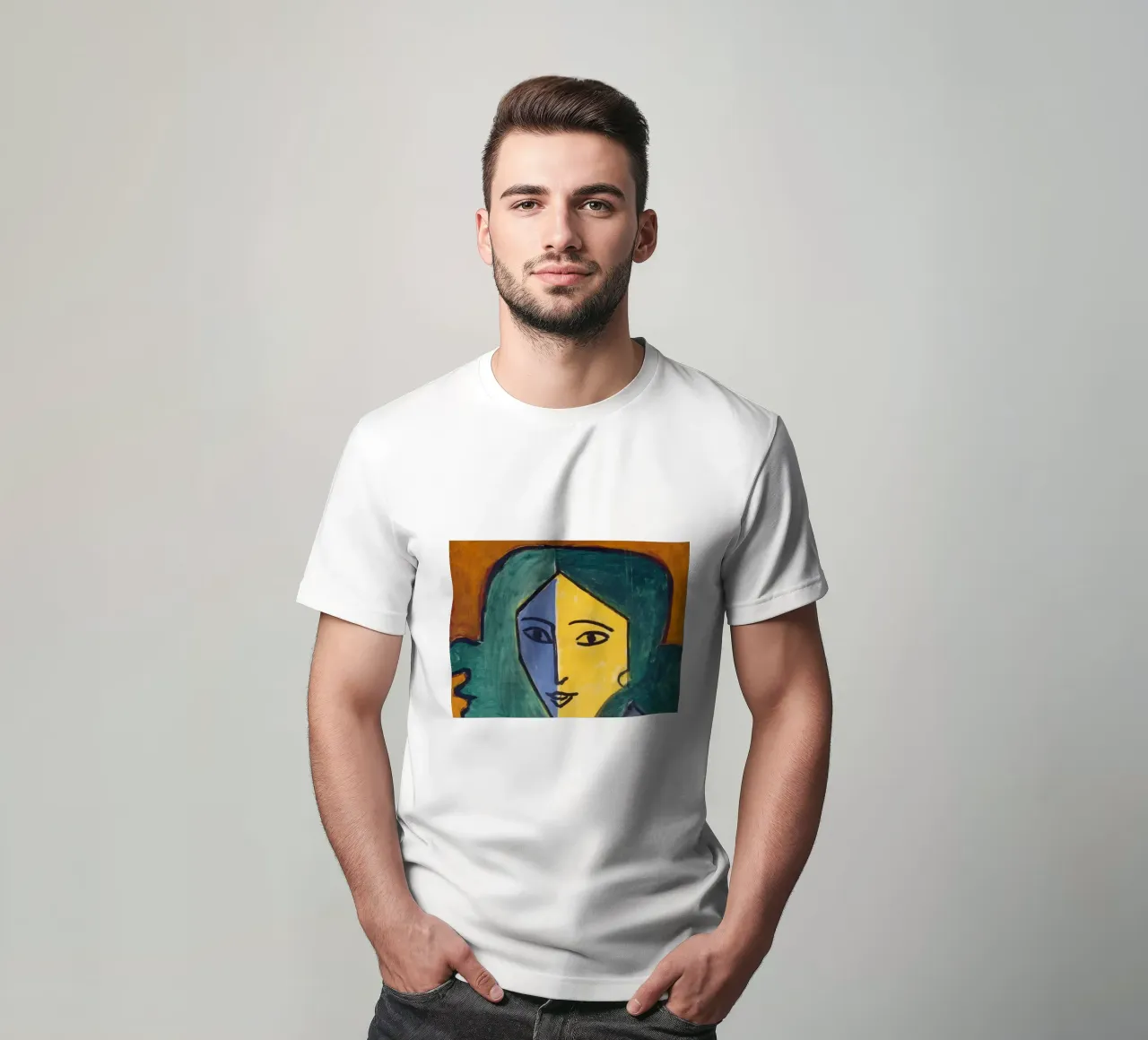 donna a due facce t-shirt da sazkia art