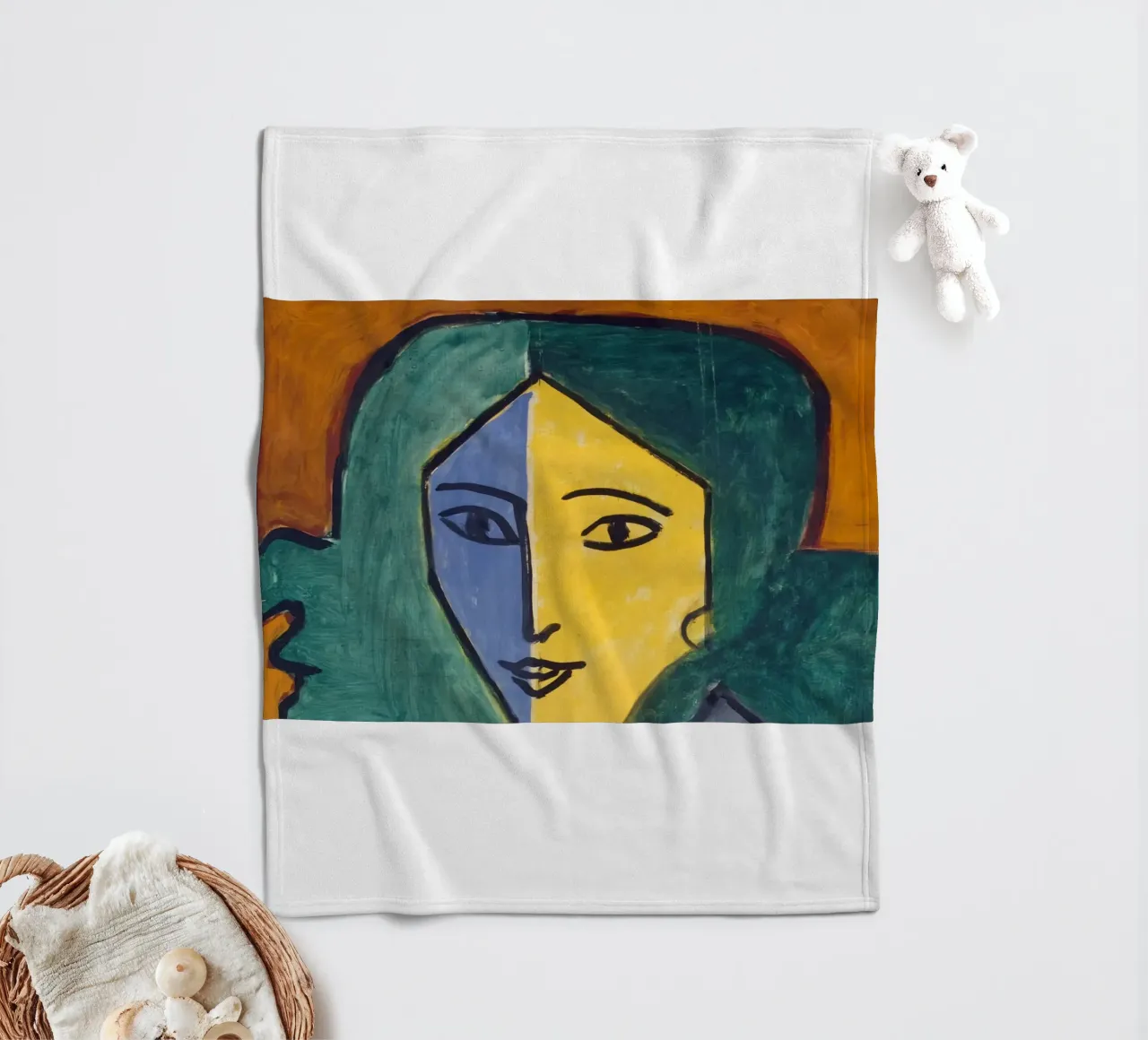 donna a due facce coperta in pile da sazkia art