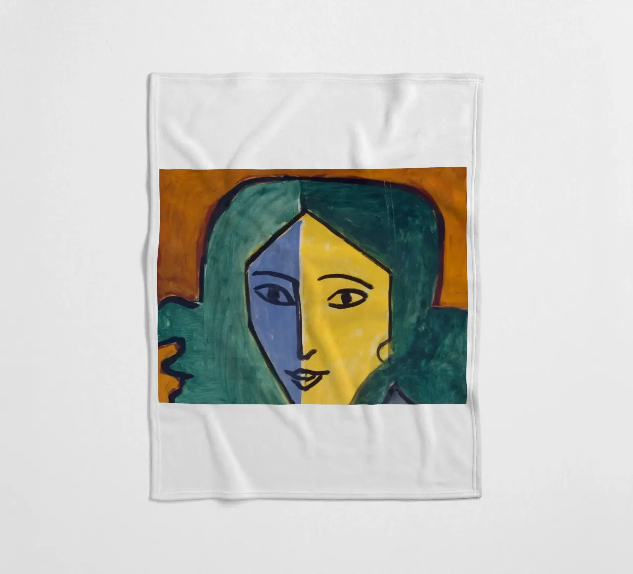 donna a due facce coperta in pile da sazkia art