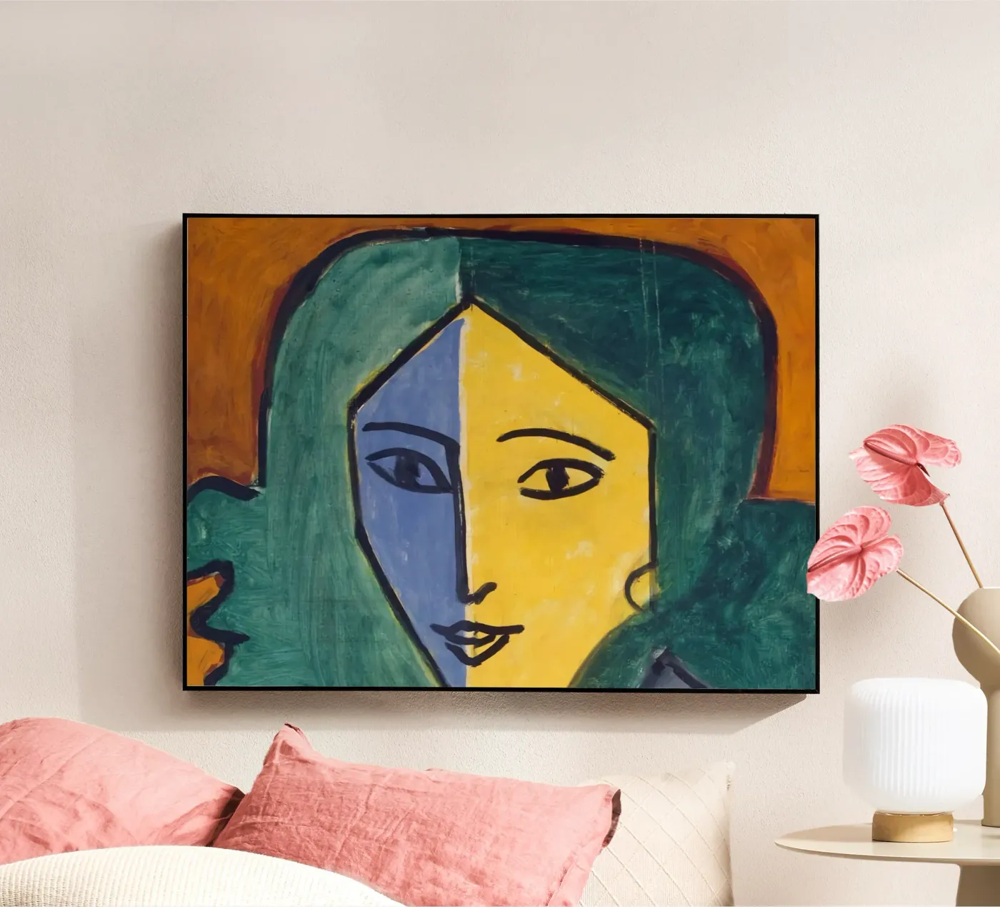two faced woman acryl van sazkia art