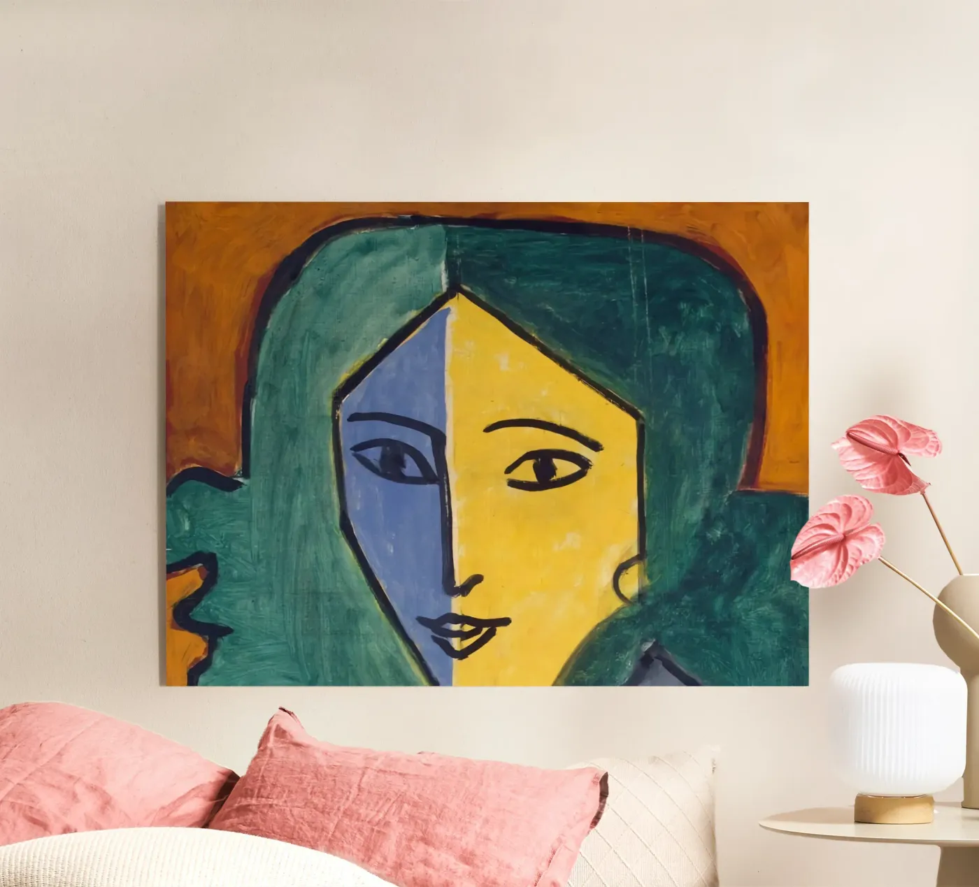 two faced woman acryl van sazkia art