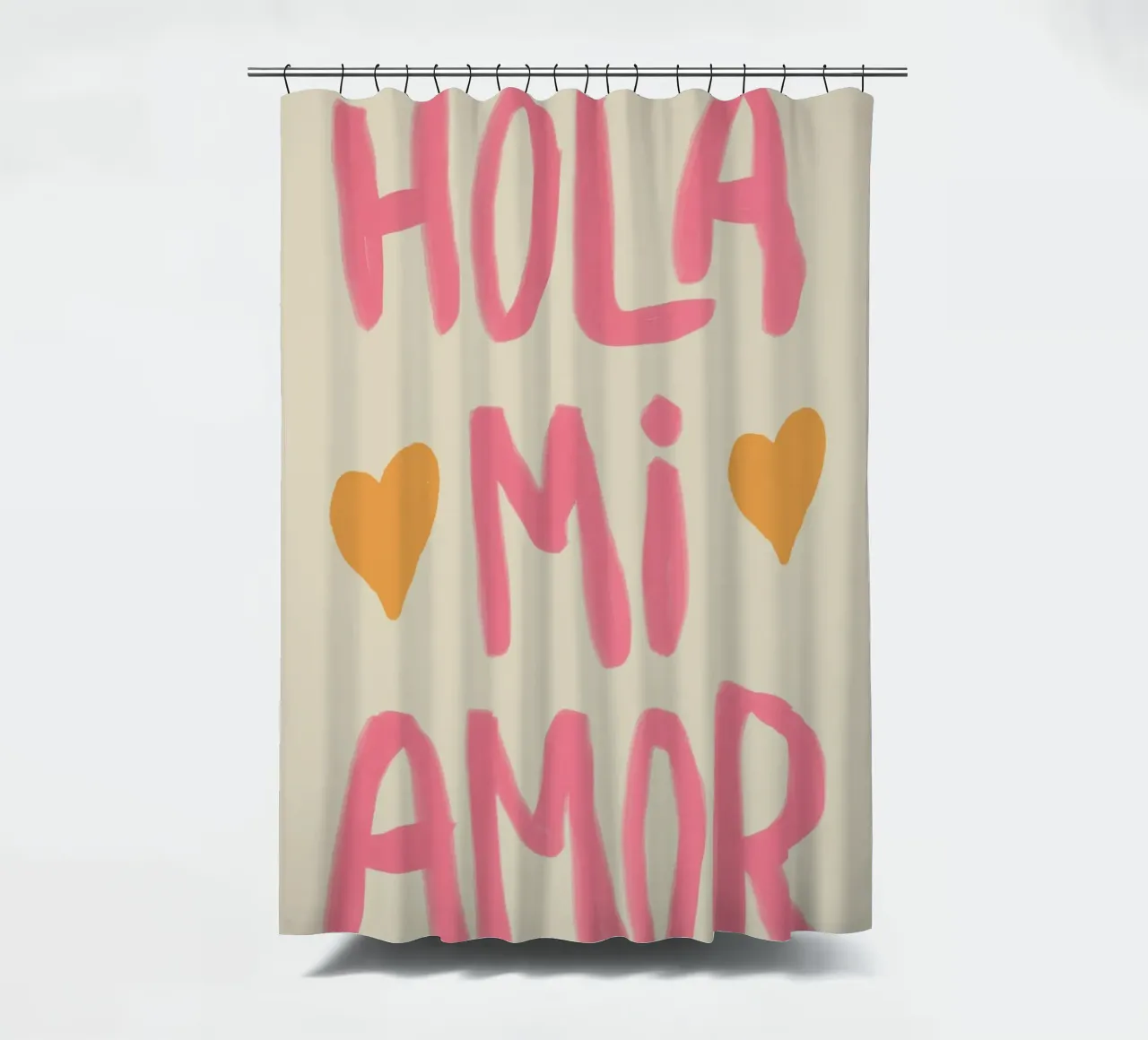 Hola Mi Amor shower curtain by Attaboy Dsgn