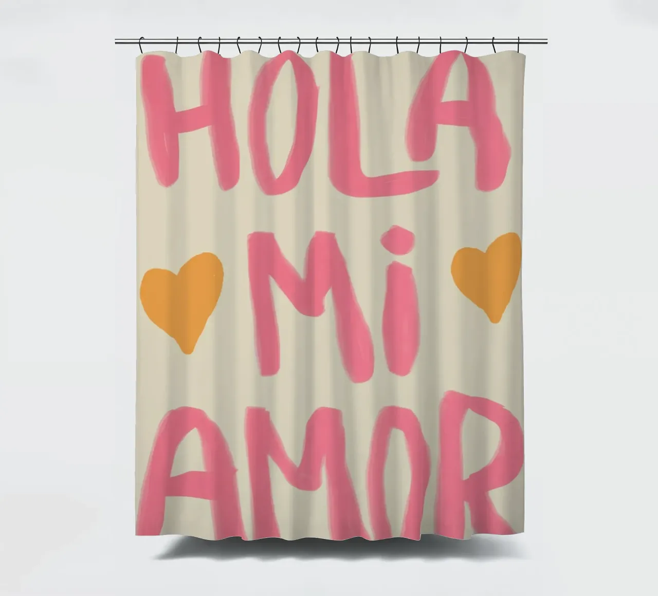Hola Mi Amor shower curtain by Attaboy Dsgn