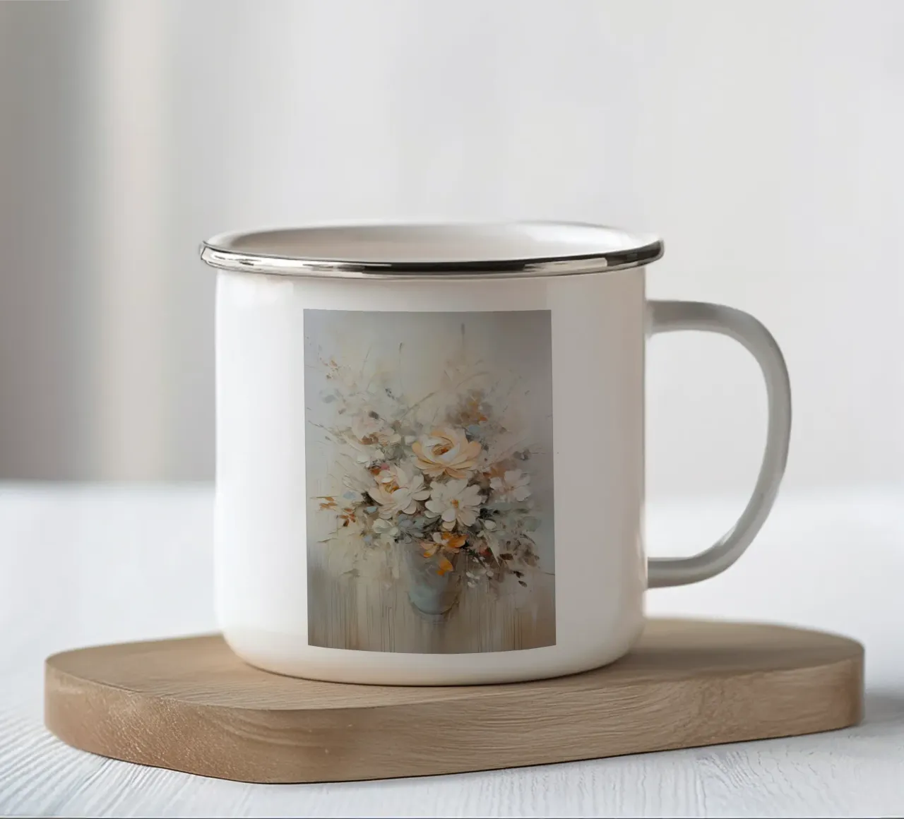 Natura morta di fiori tazza in smalto da Imagine