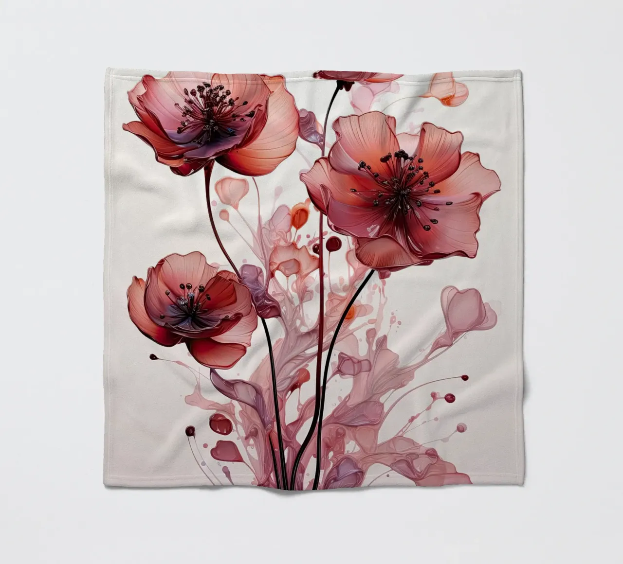 Fiori rossi coperta in pile da Imagine