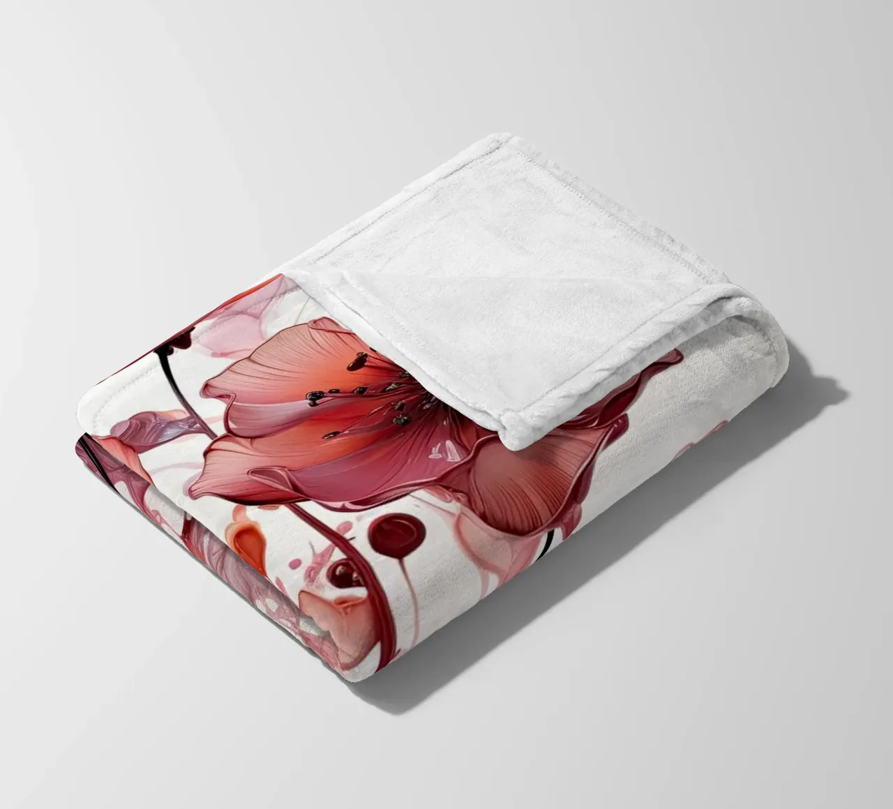 Fiori rossi coperta in pile da Imagine