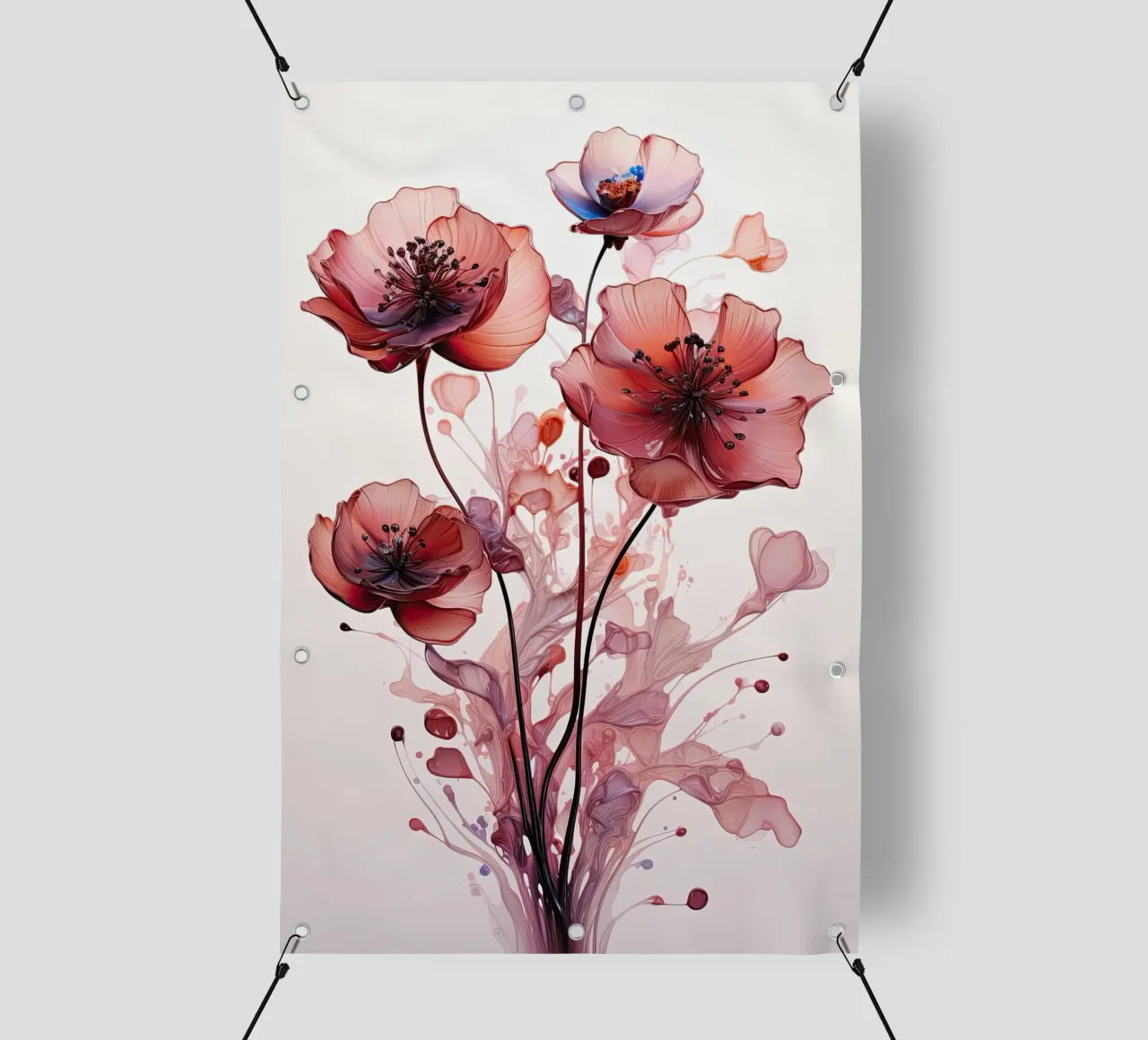 Fiori rossi telo in pvc da Imagine